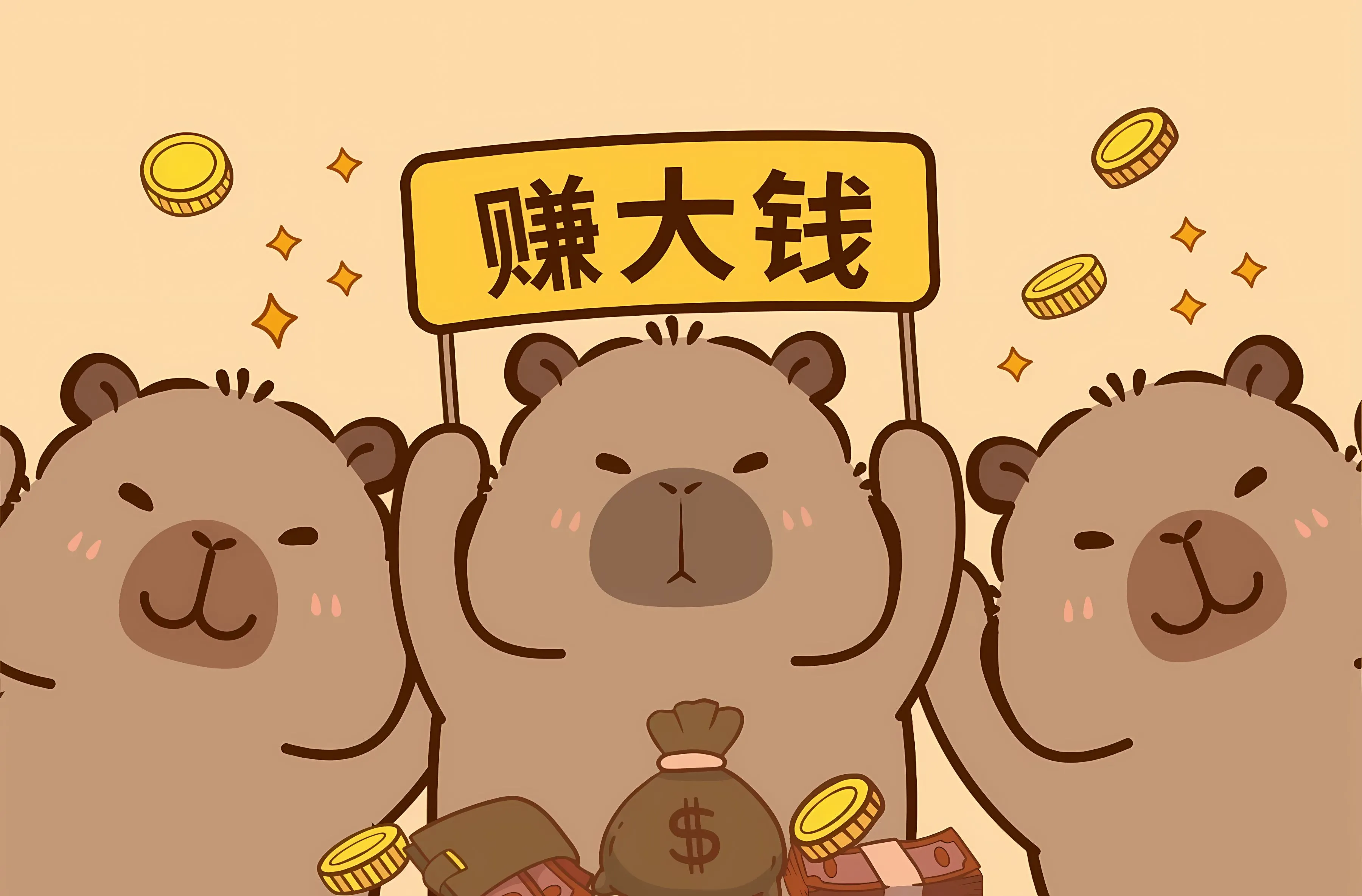 卡通 卡皮巴拉 水豚 可爱 壁纸预览