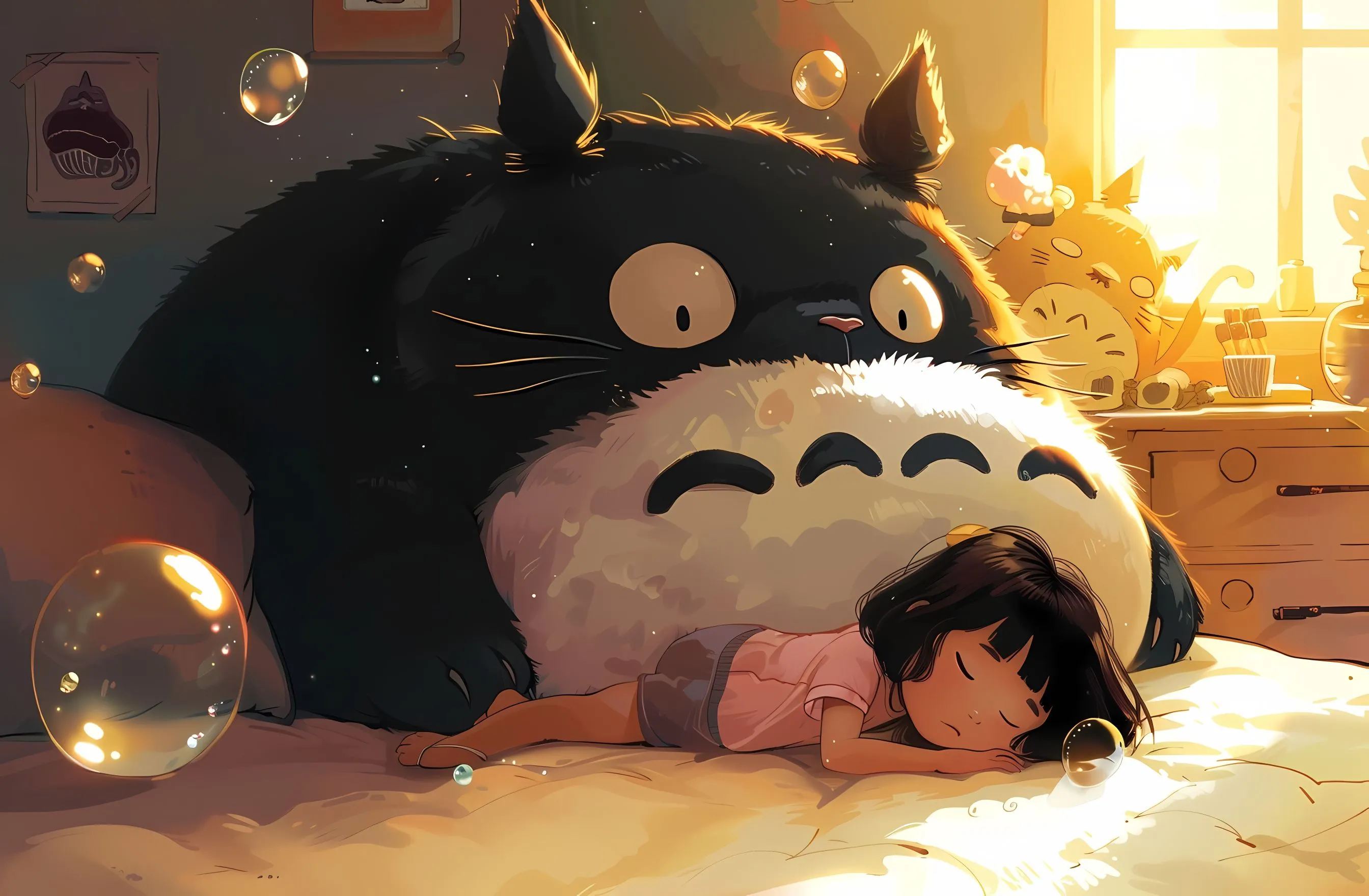 动漫 可爱 龙猫 小女孩 壁纸预览