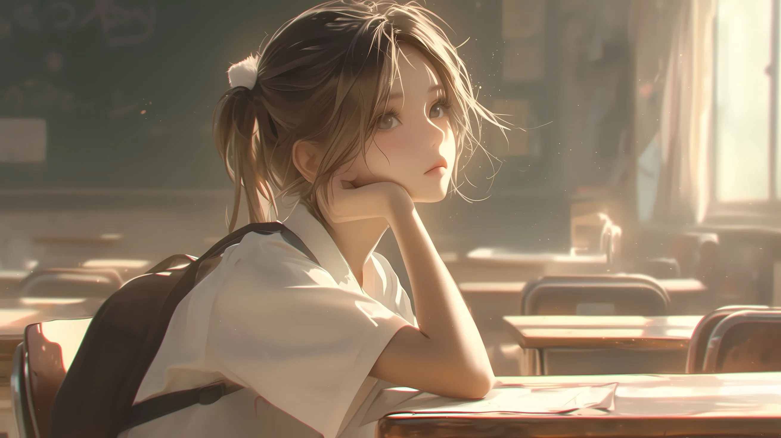 动漫 校园 静谧的午后 治愈 小女孩 壁纸预览