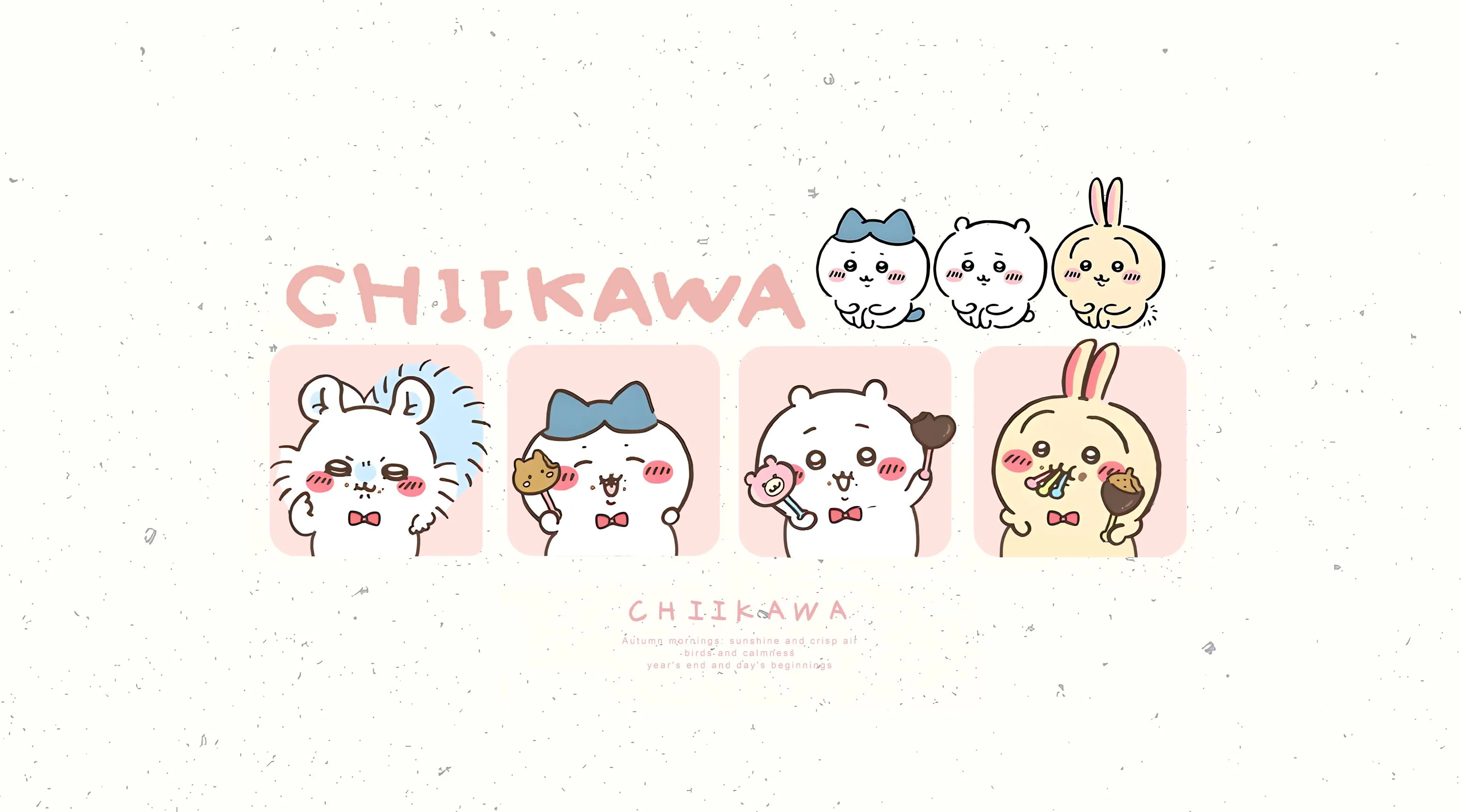 插画 chiikawa 可爱 粉色系 壁纸预览