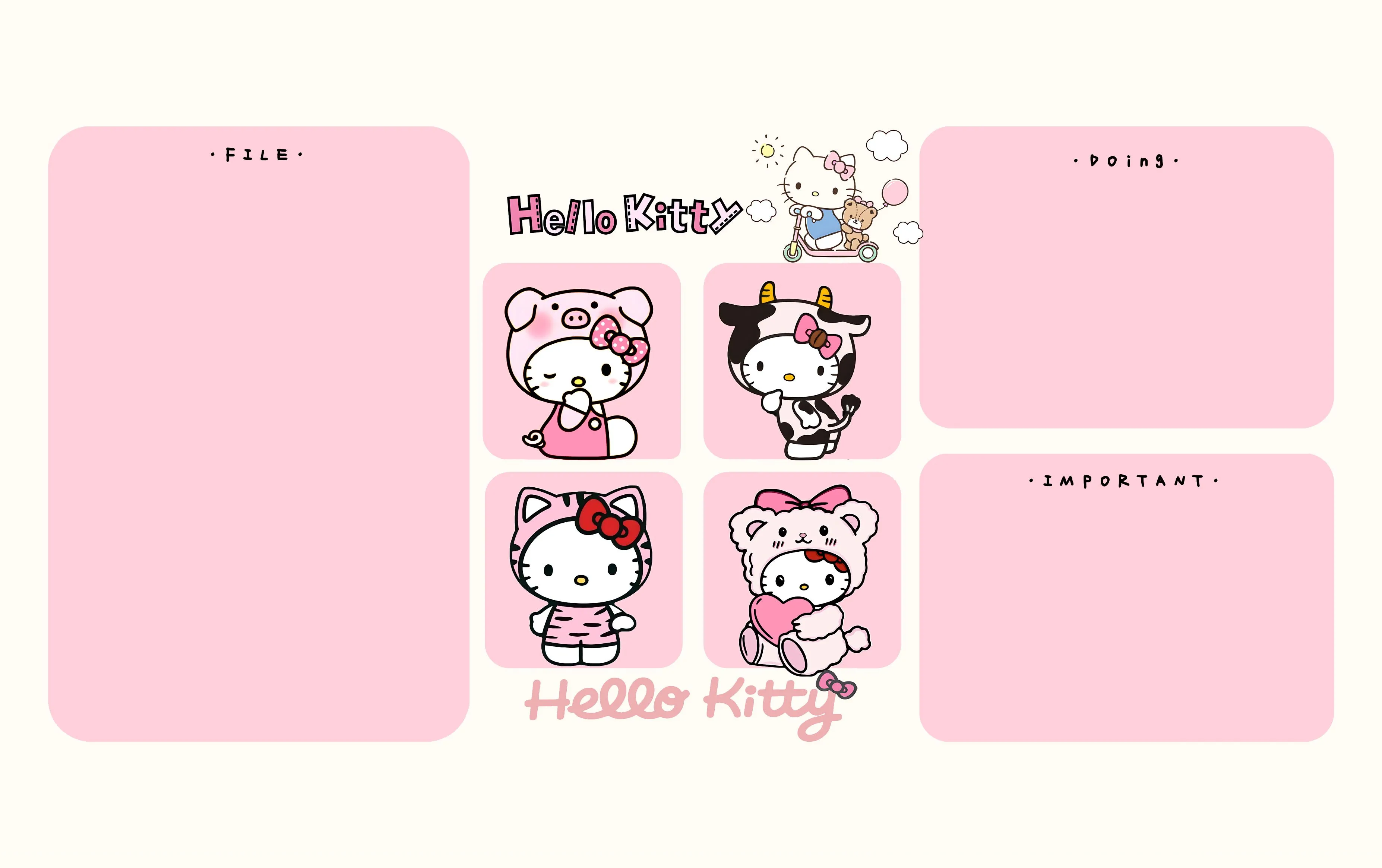 插画 helloKitty 粉色系 可爱 壁纸预览
