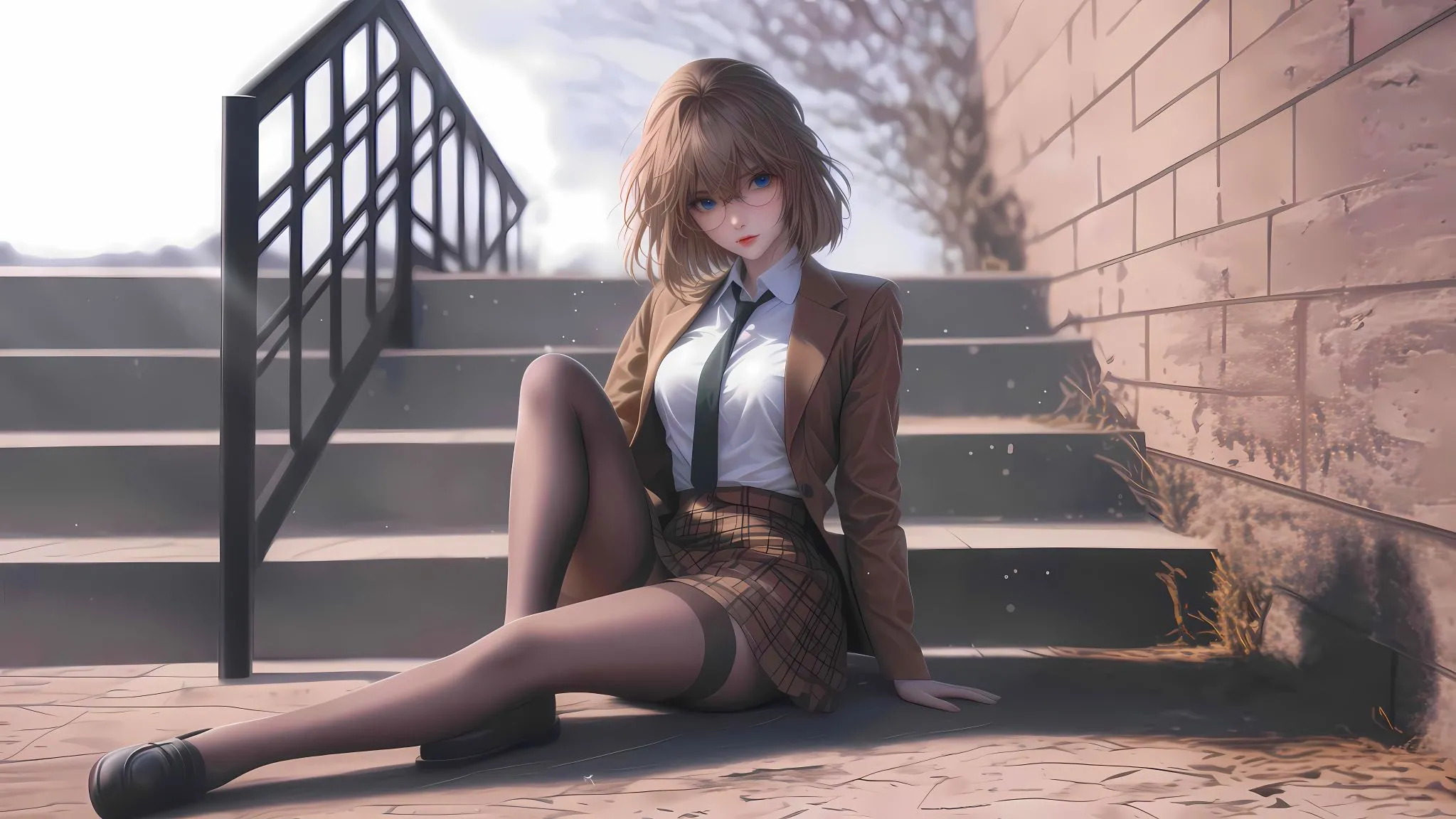 动漫 黑丝少女 制服少女 性感 壁纸预览