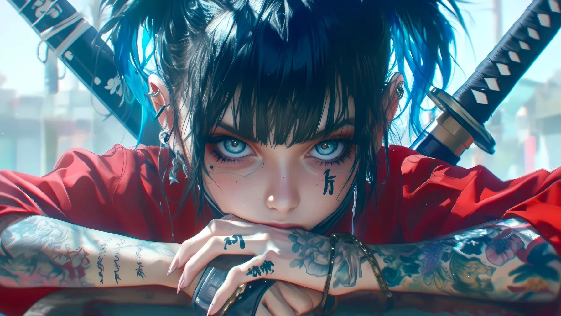 动漫 动漫少女 拽酷 女剑士 壁纸预览