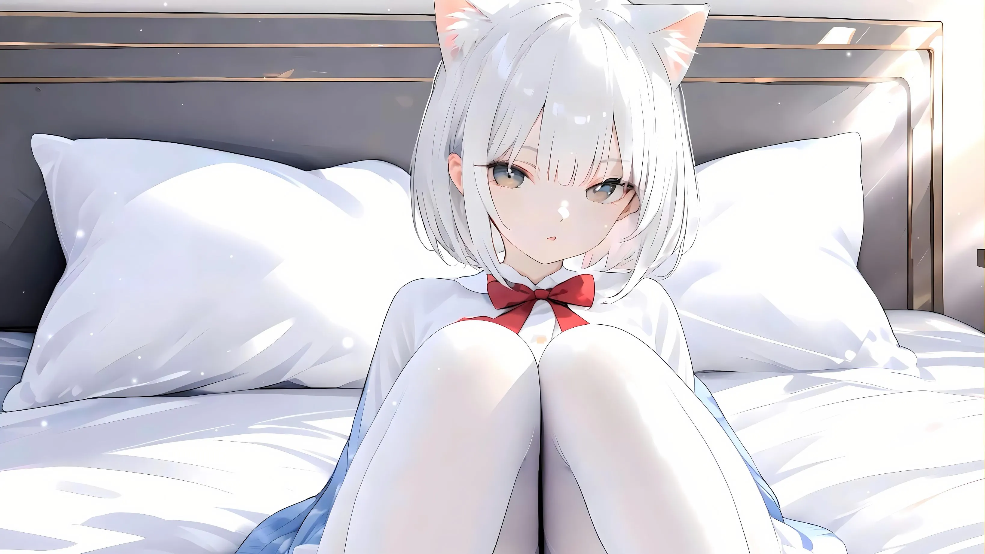 动漫 猫耳少女 白丝袜 小萝莉 壁纸预览