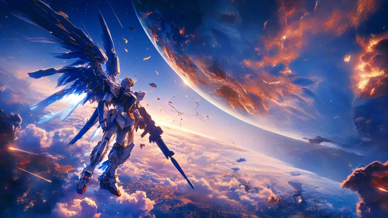 ins风 机甲 天空 蓝天白云 壁纸预览