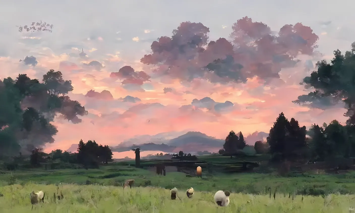 风景 天空 云 草地 绝美 壁纸预览