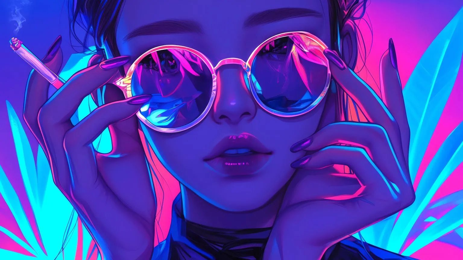 动漫 动漫少女 赛博朋克 炫酷 壁纸预览