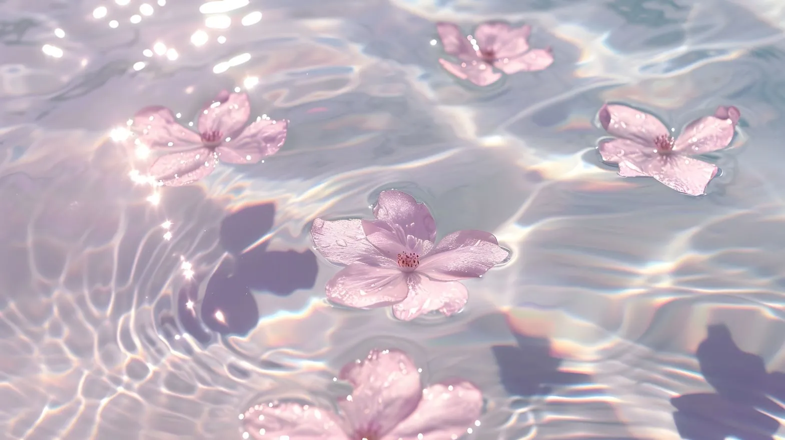 ins风 花 流水生财 梦幻 壁纸预览