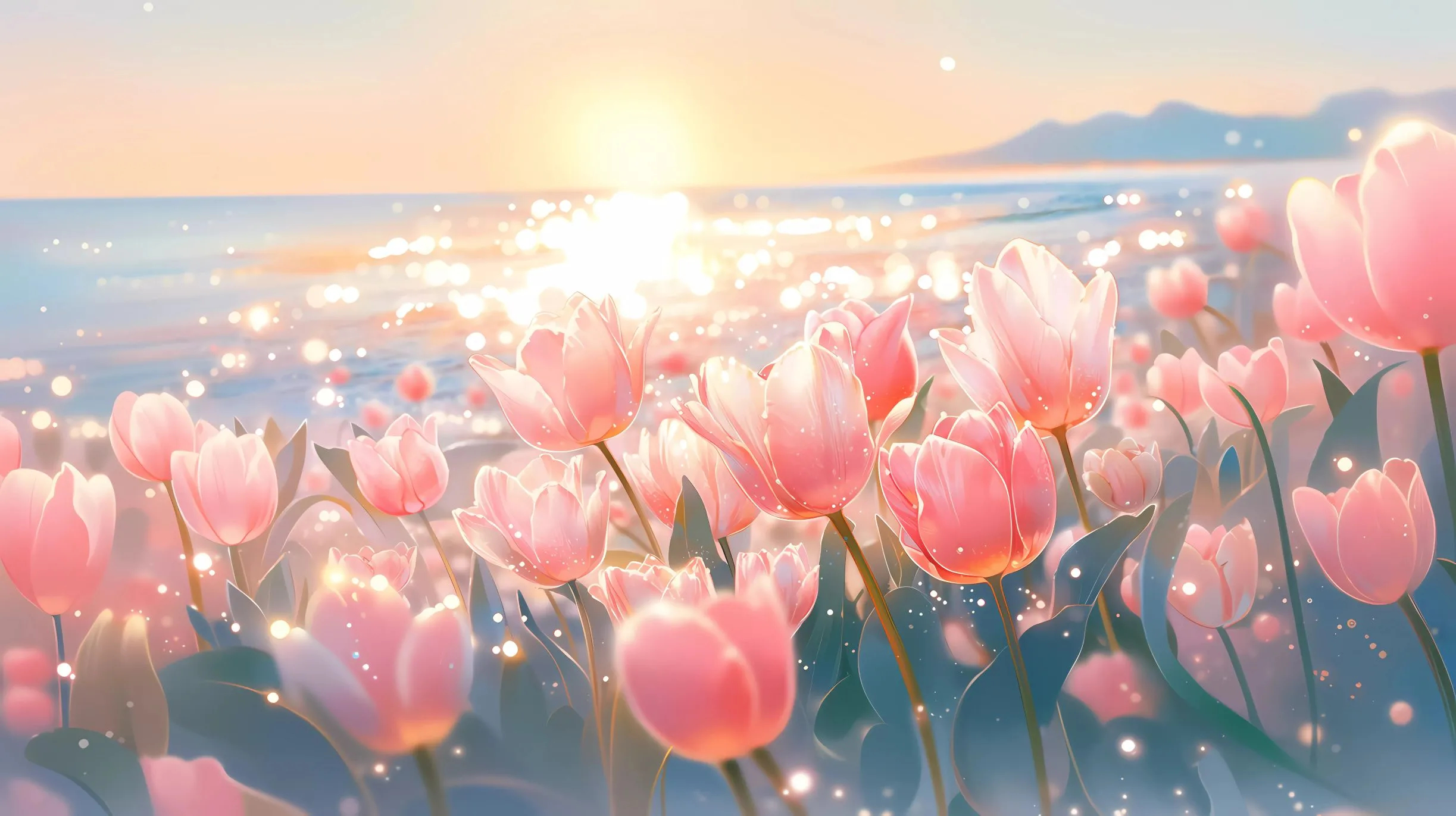 风景 郁金香 唯美 花卉 壁纸预览