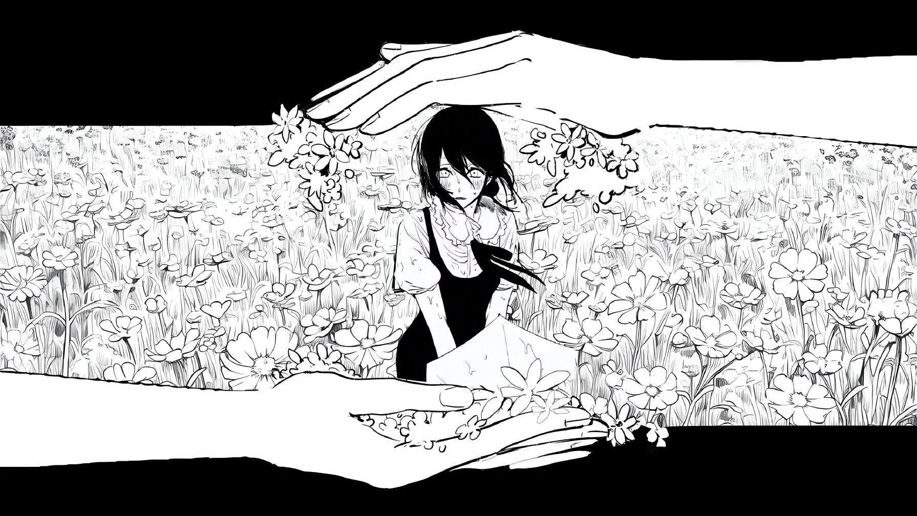 动漫 美女 黑白 壁纸预览