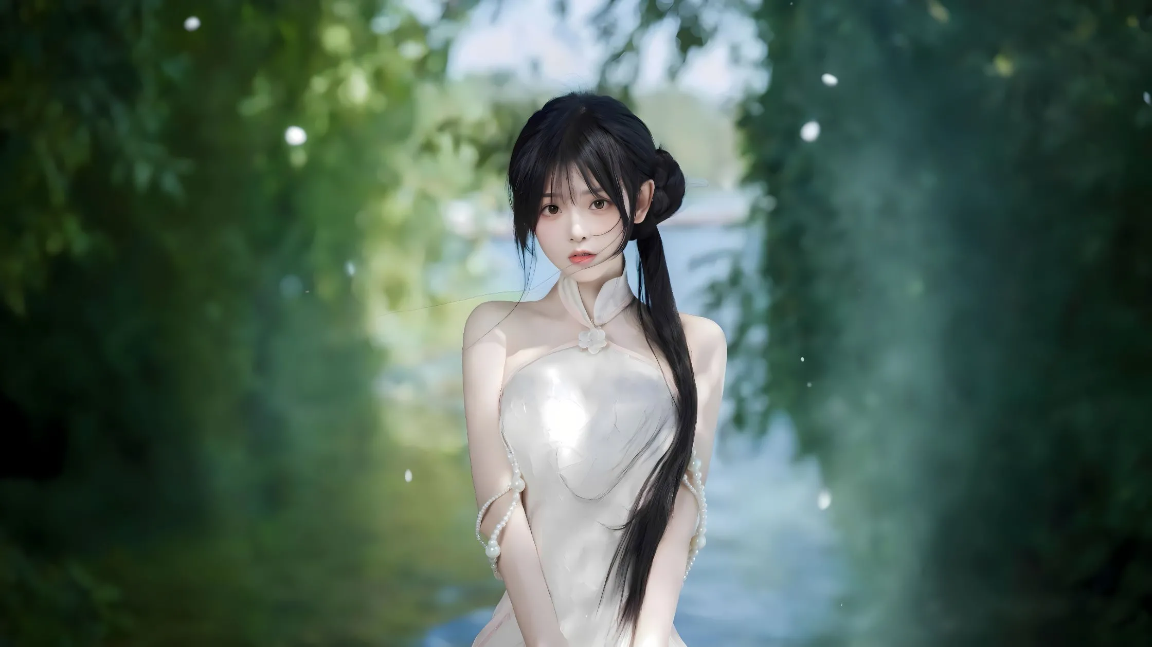 美女 清纯少女 纯欲 新中式旗袍少女 壁纸预览