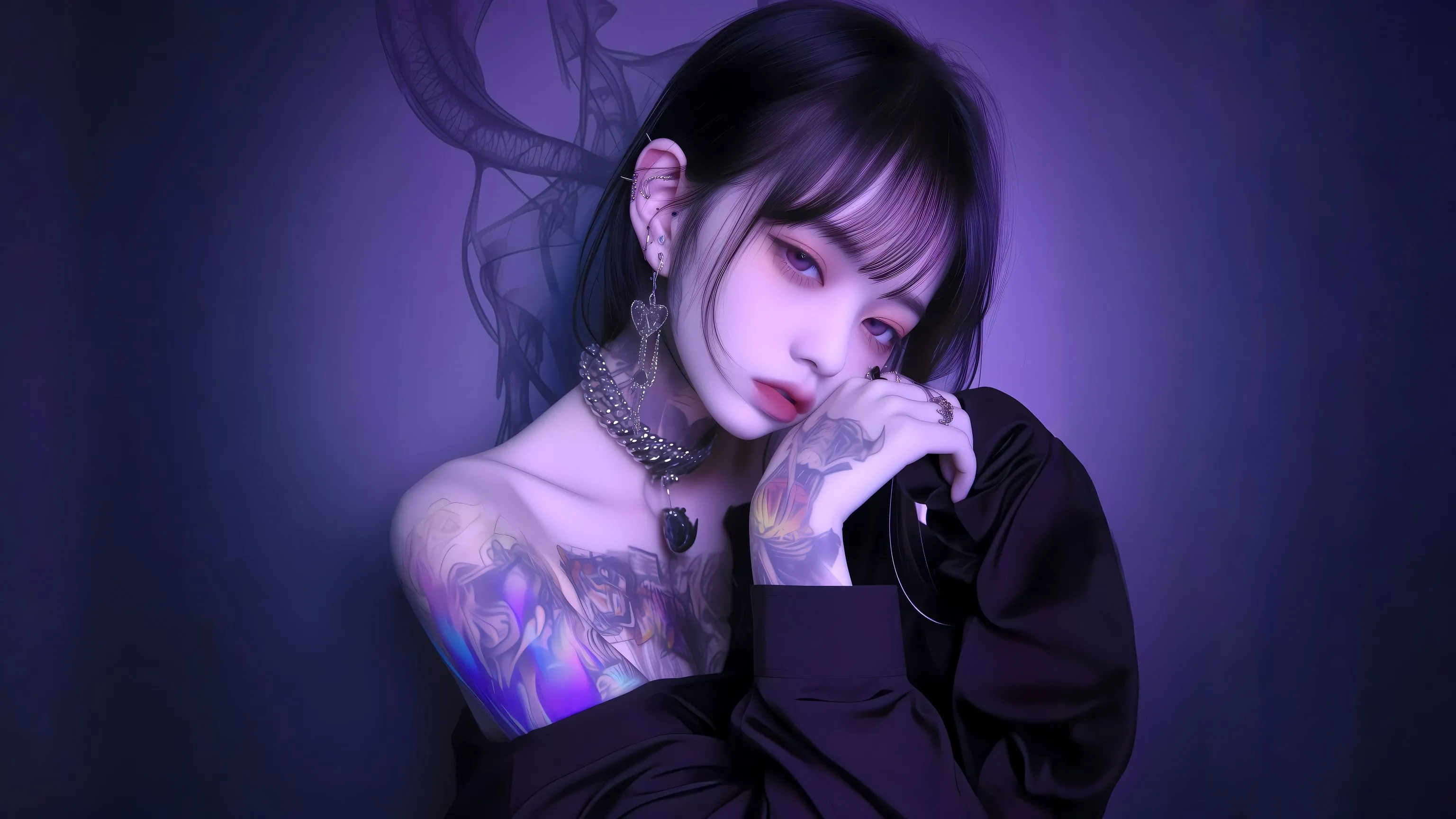 动漫 动漫少女 甜酷女孩 暗黑系 壁纸预览
