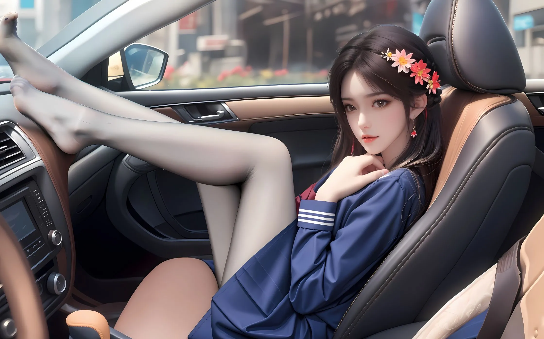 动漫 黑丝少女 玉足美腿 壁纸预览