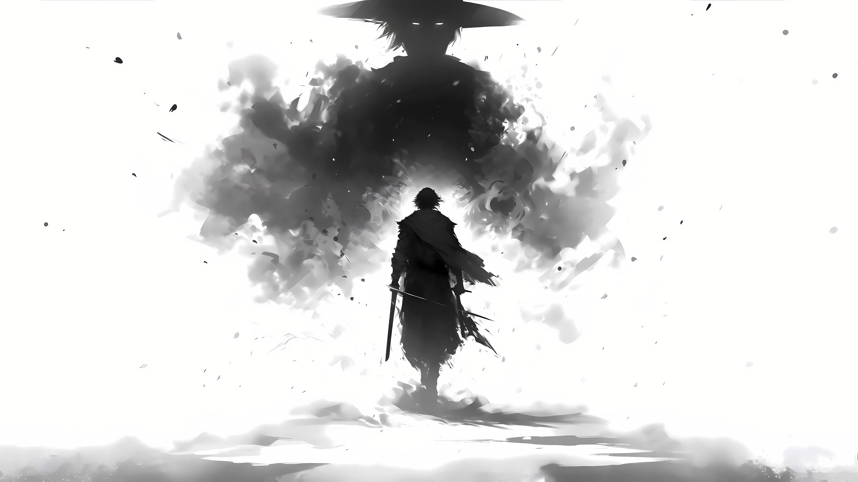 动漫 水墨画 侠客 壁纸预览