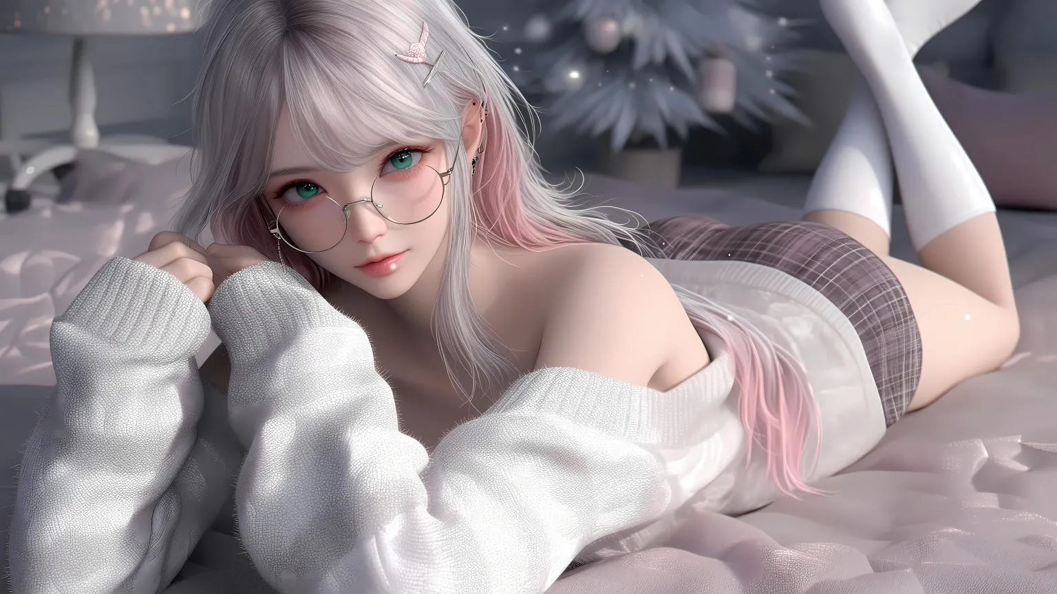 动漫 美女 唯美 眼镜美女 壁纸预览