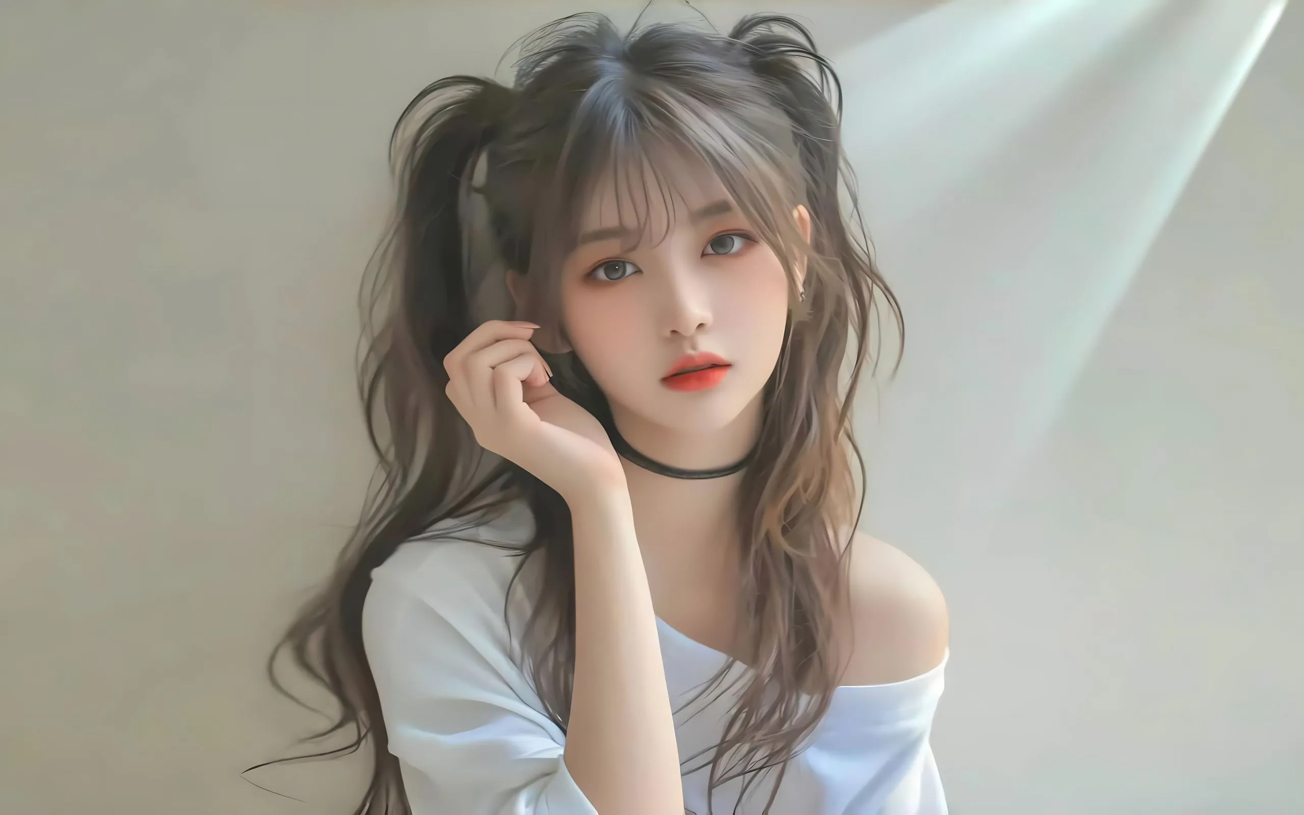 动漫 美女 高颜值 氛围感写真 双马尾少女 壁纸预览