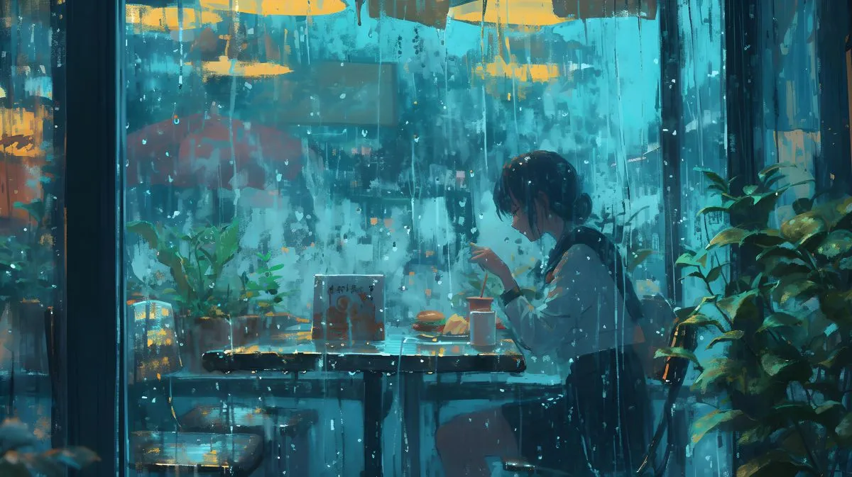 动漫 动漫少女 雨夜 惬意生活 治愈 壁纸预览