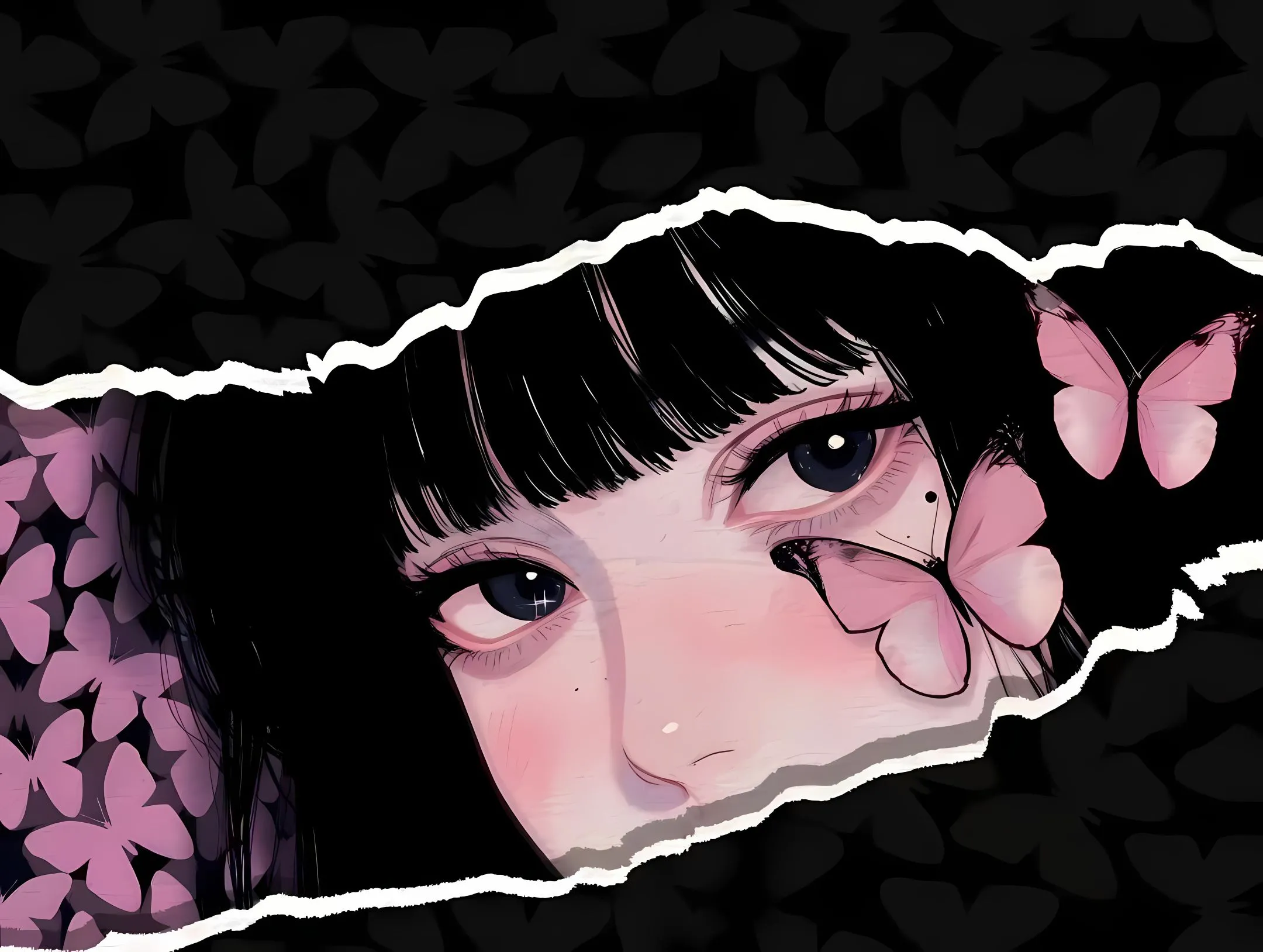 卡通 蝴蝶少女 绝美 壁纸预览