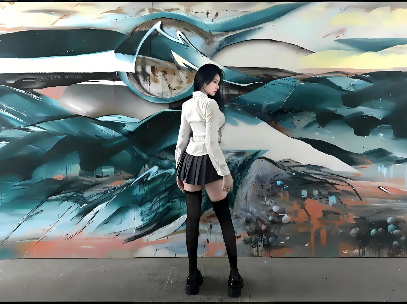 美女 制服少女 性感 壁纸预览