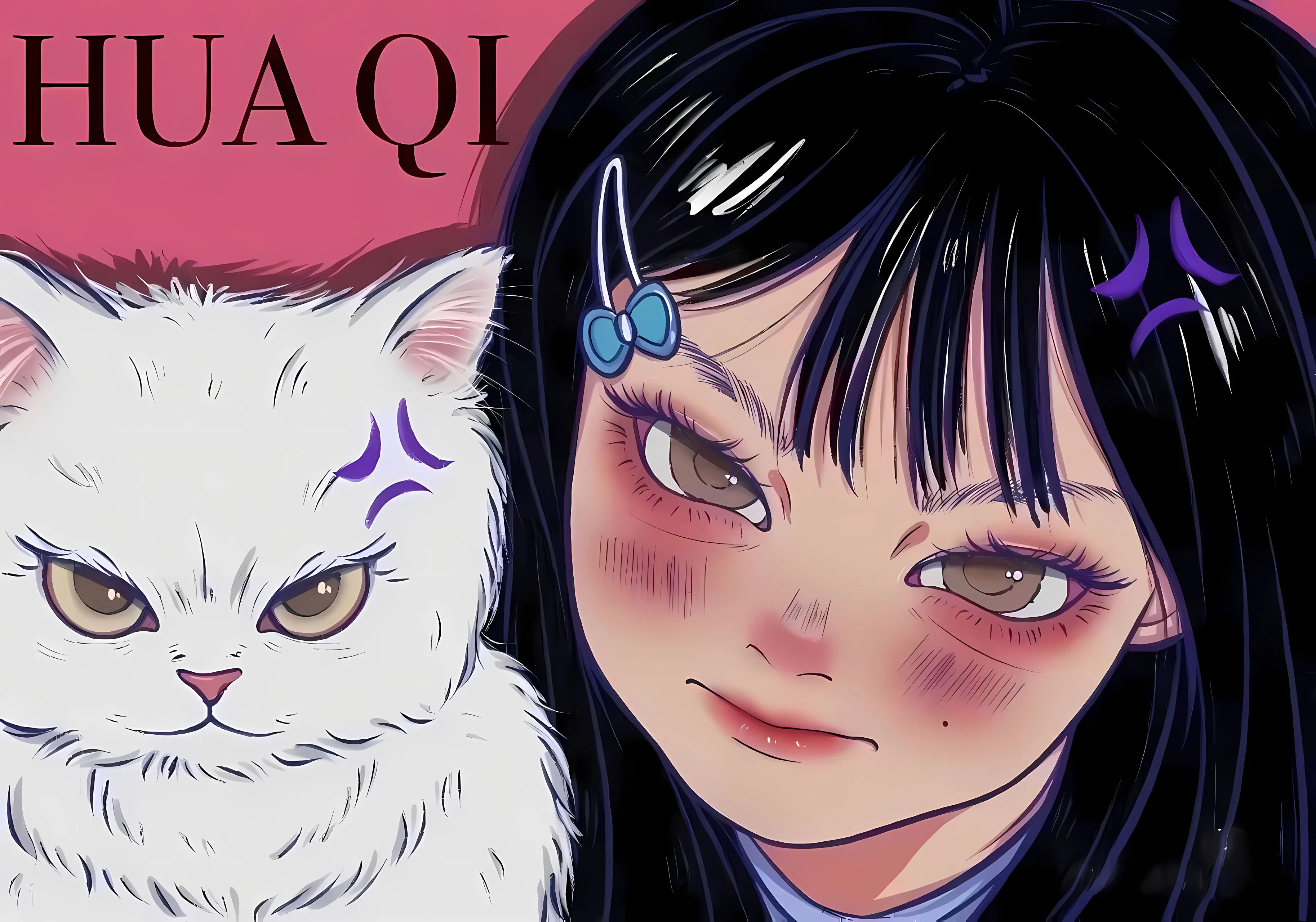 动漫 动漫少女 甜酷女孩 猫咪 壁纸预览