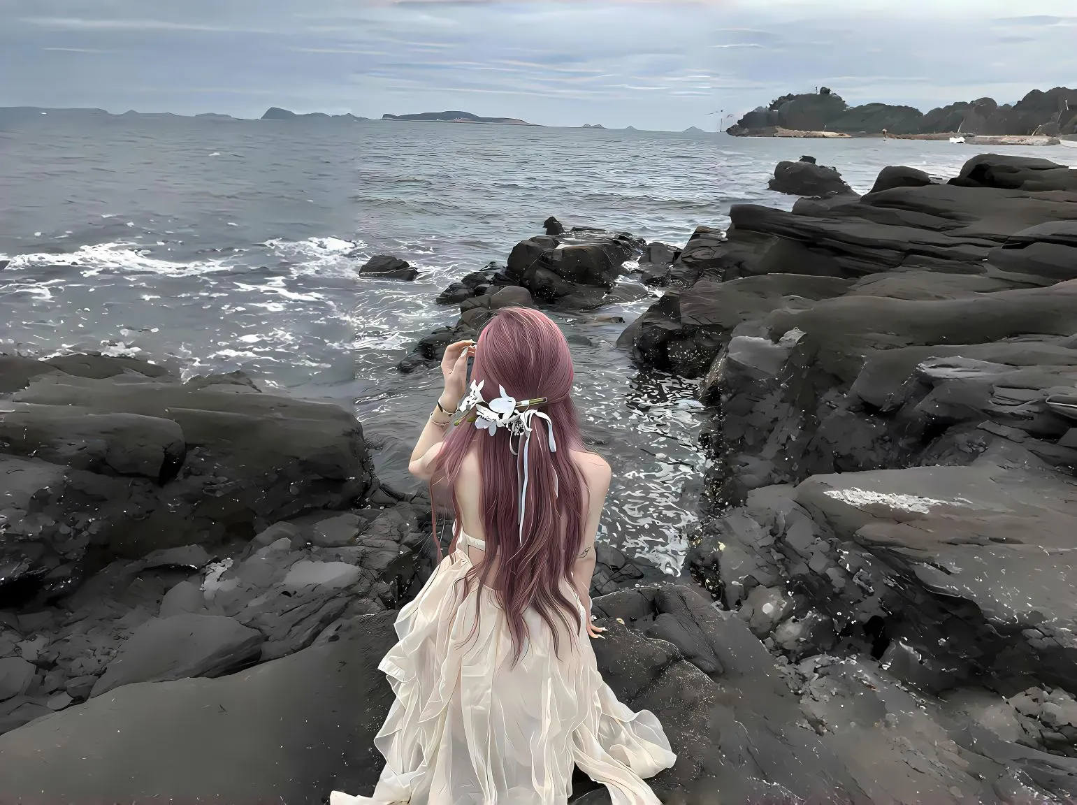 美女 清冷美女 背影 氛围感 壁纸预览