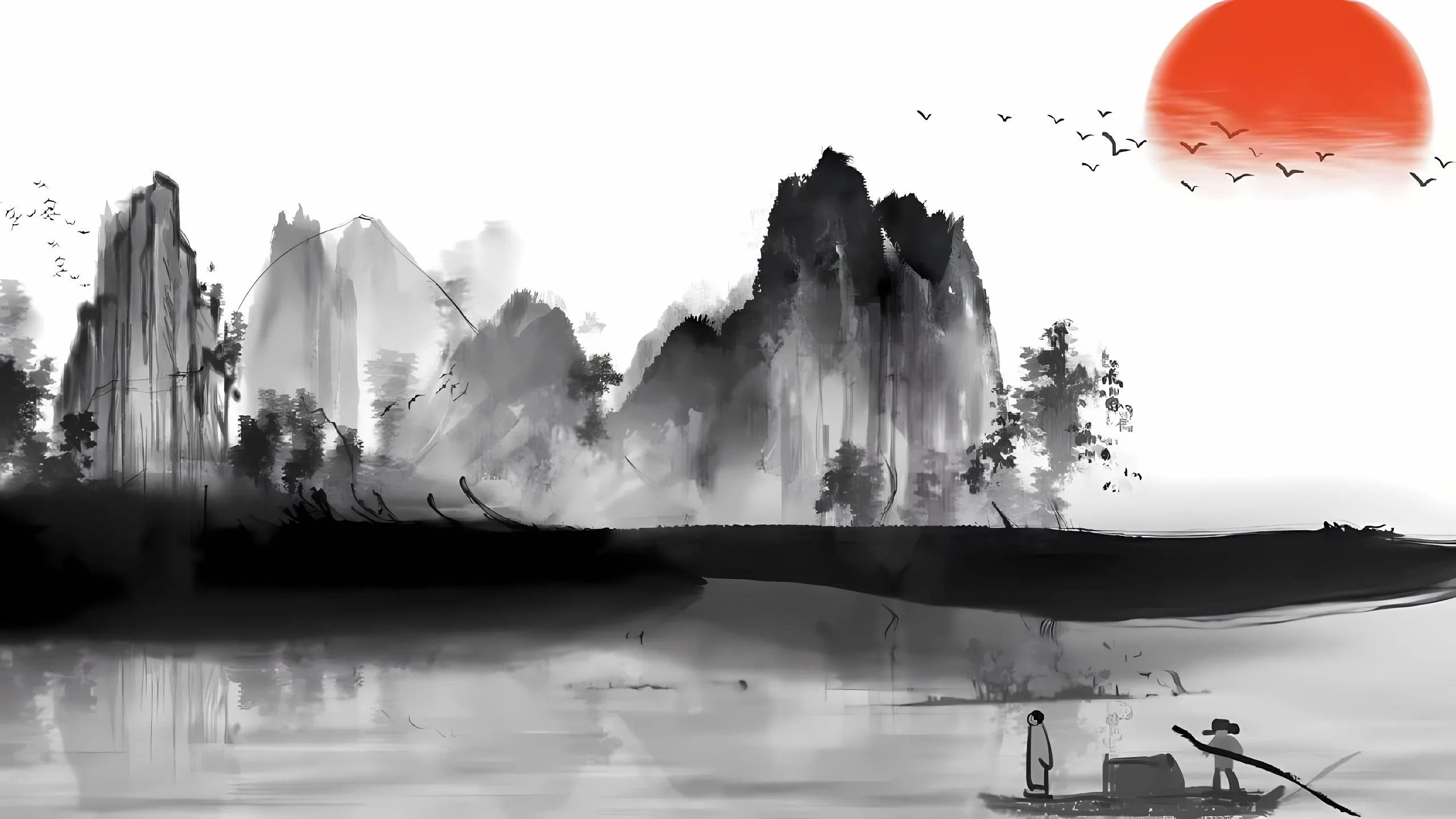 动漫 插画 水墨画 古风 壁纸预览