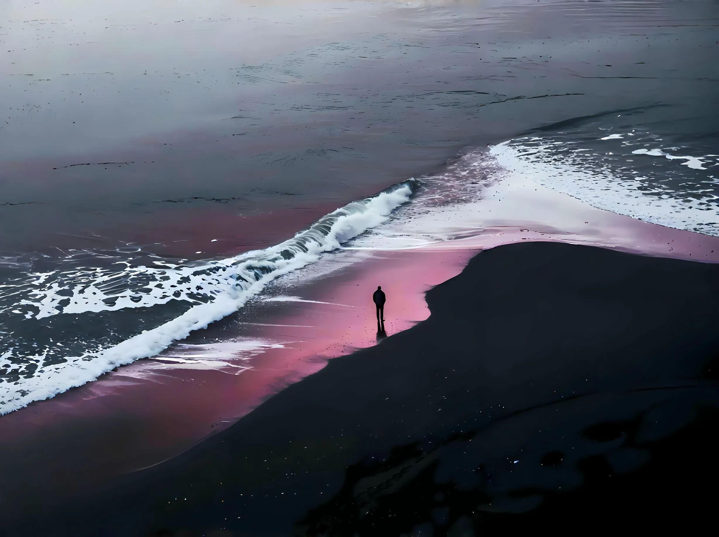 插画 氛围感 大海 海边的晚霞 治愈 壁纸预览
