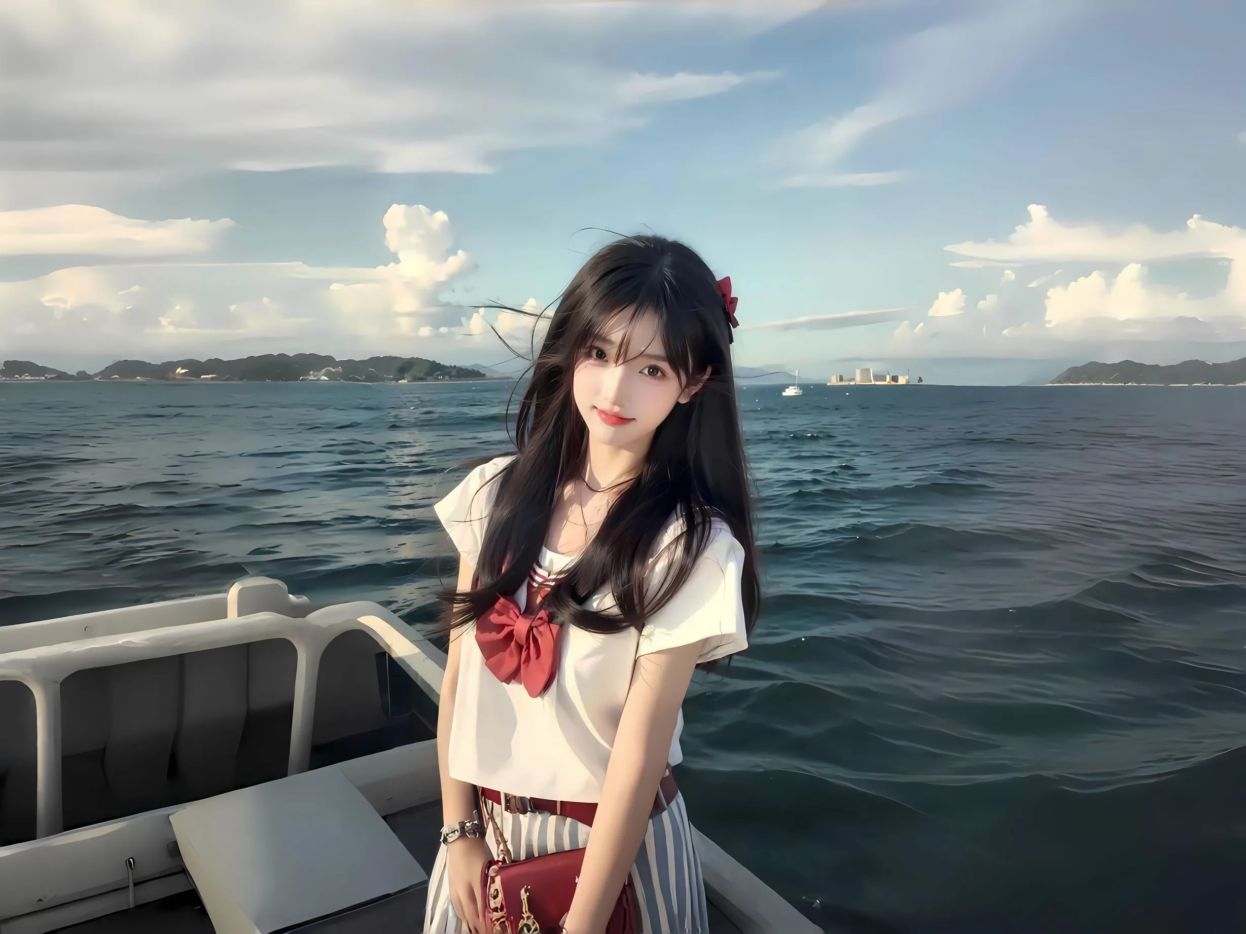 美女 唯美 大海 壁纸预览