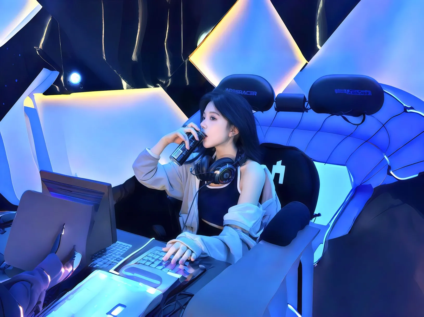 美女 电竞少女 炫酷 壁纸预览