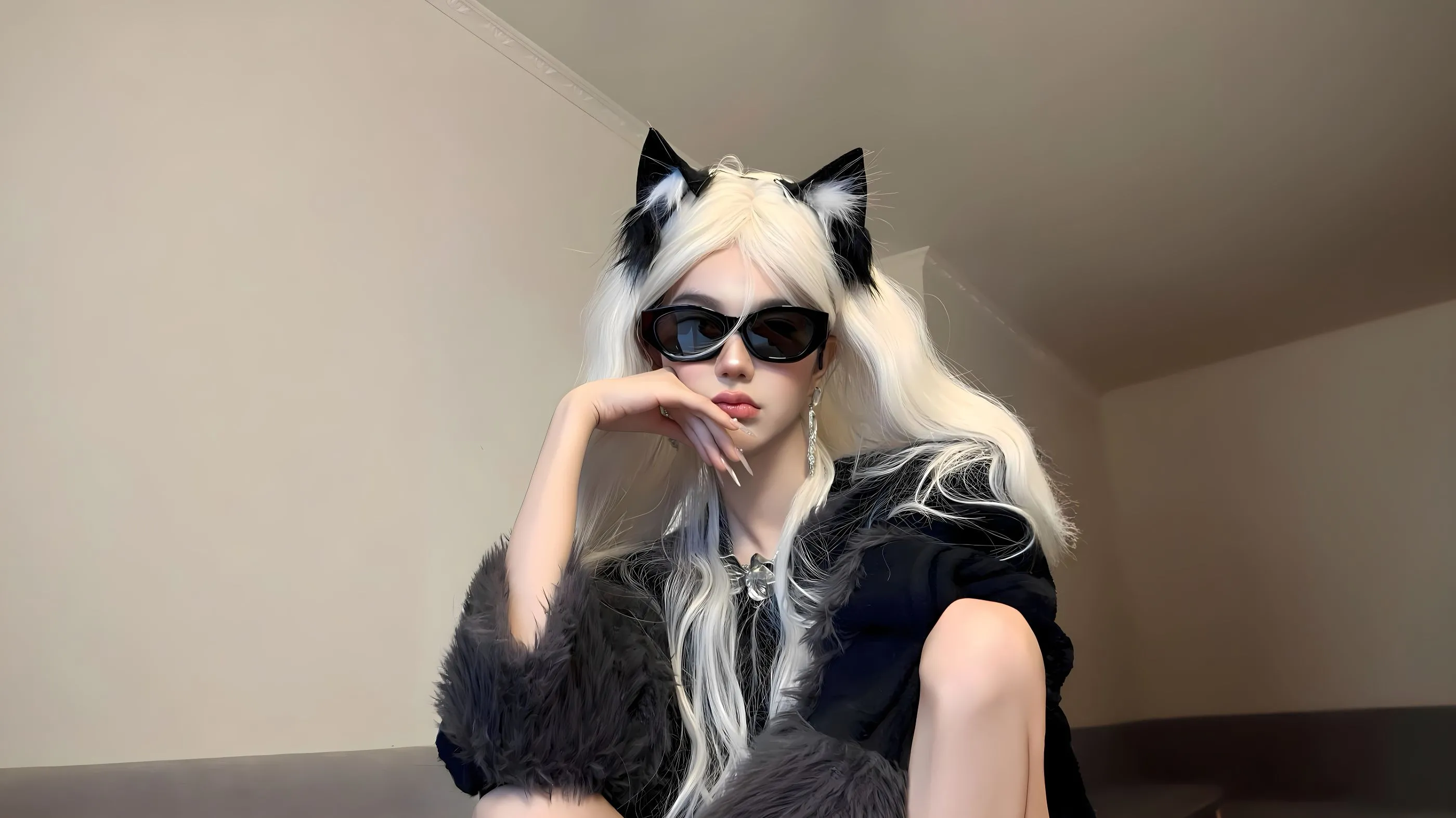 美女 猫耳少女 气质傲娇少女 甜酷女孩 壁纸预览