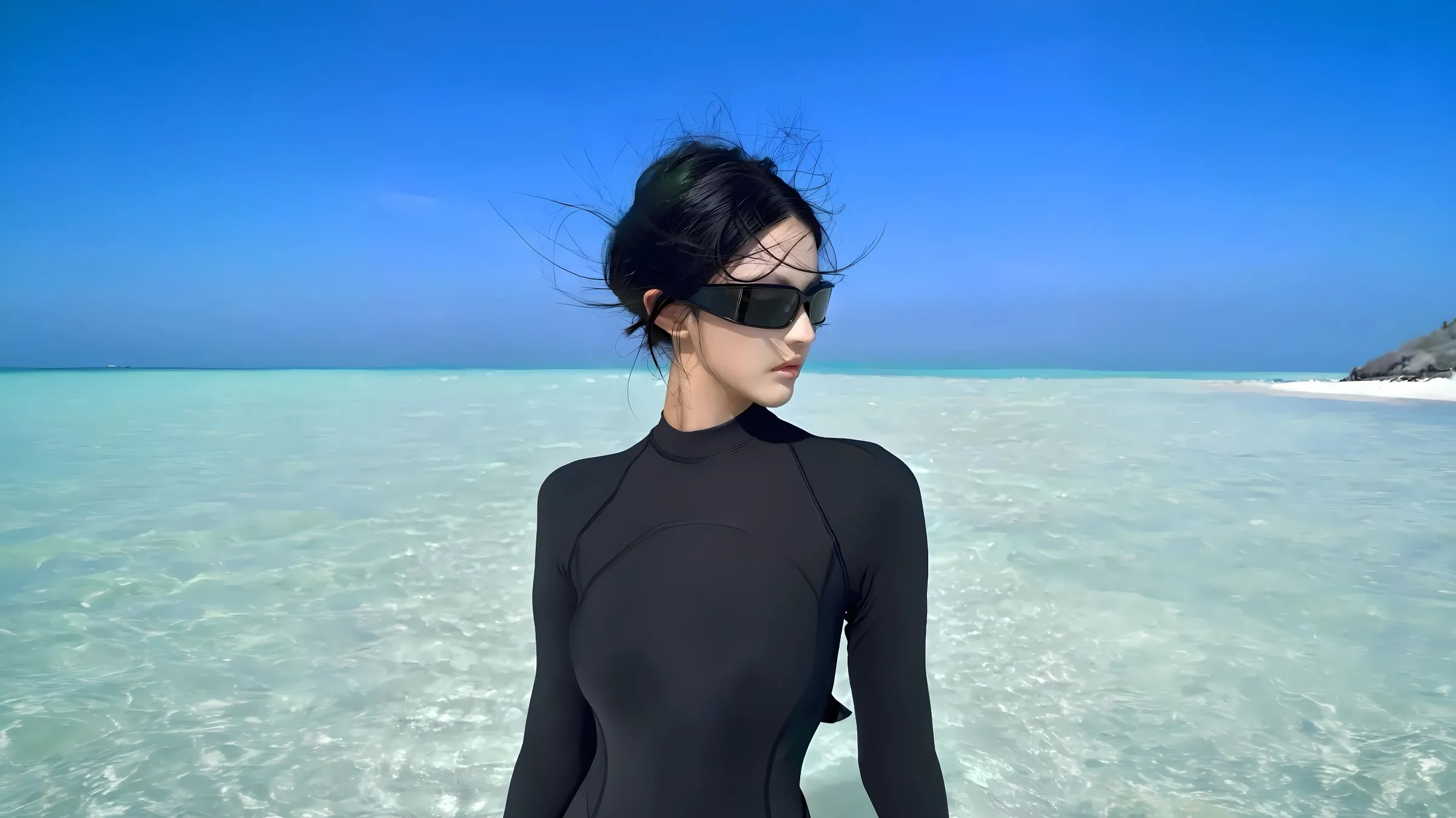 美女 泳装美女 性感泳池少女 壁纸预览