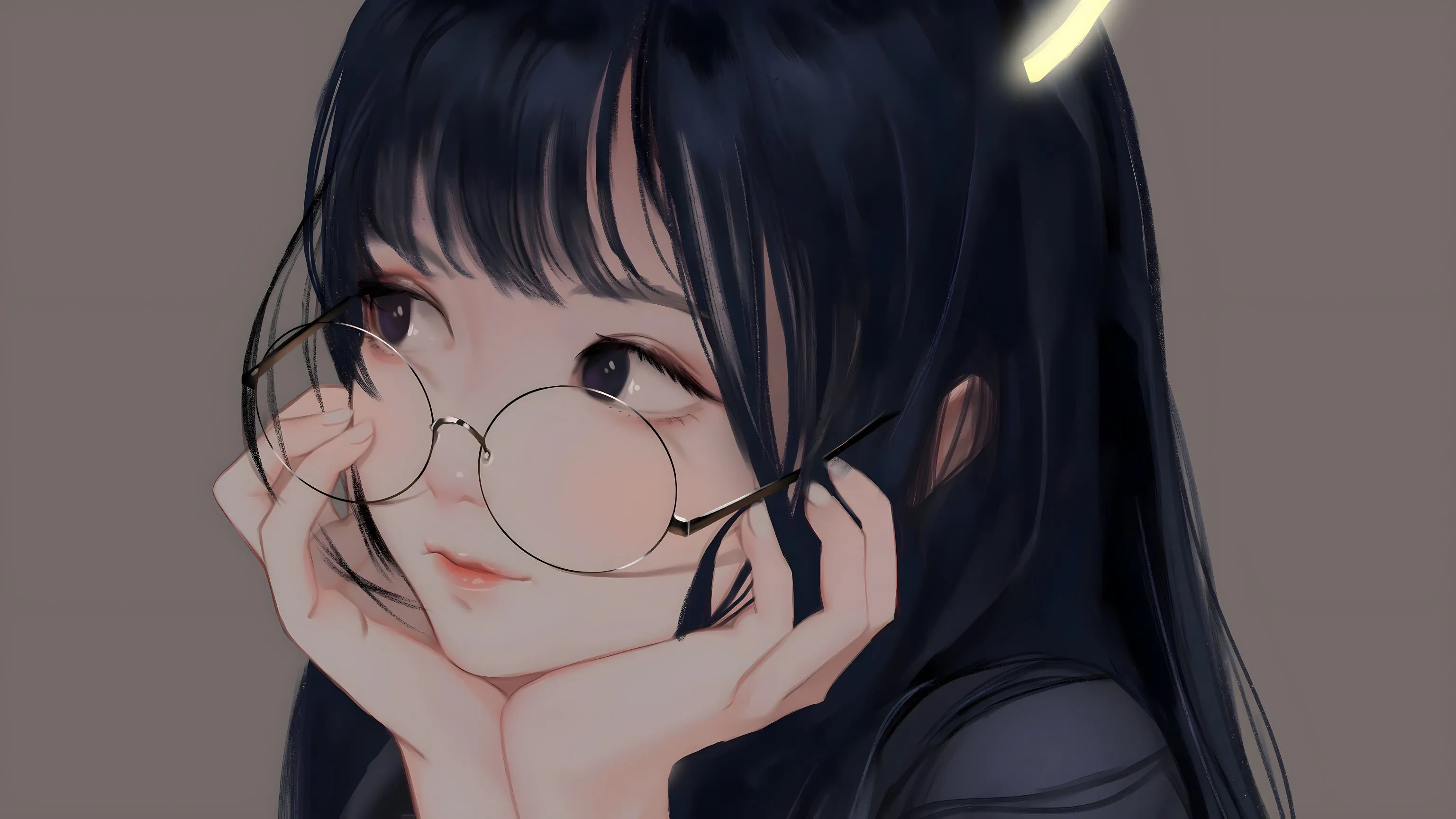 动漫 可爱 戴眼镜的女孩 壁纸预览