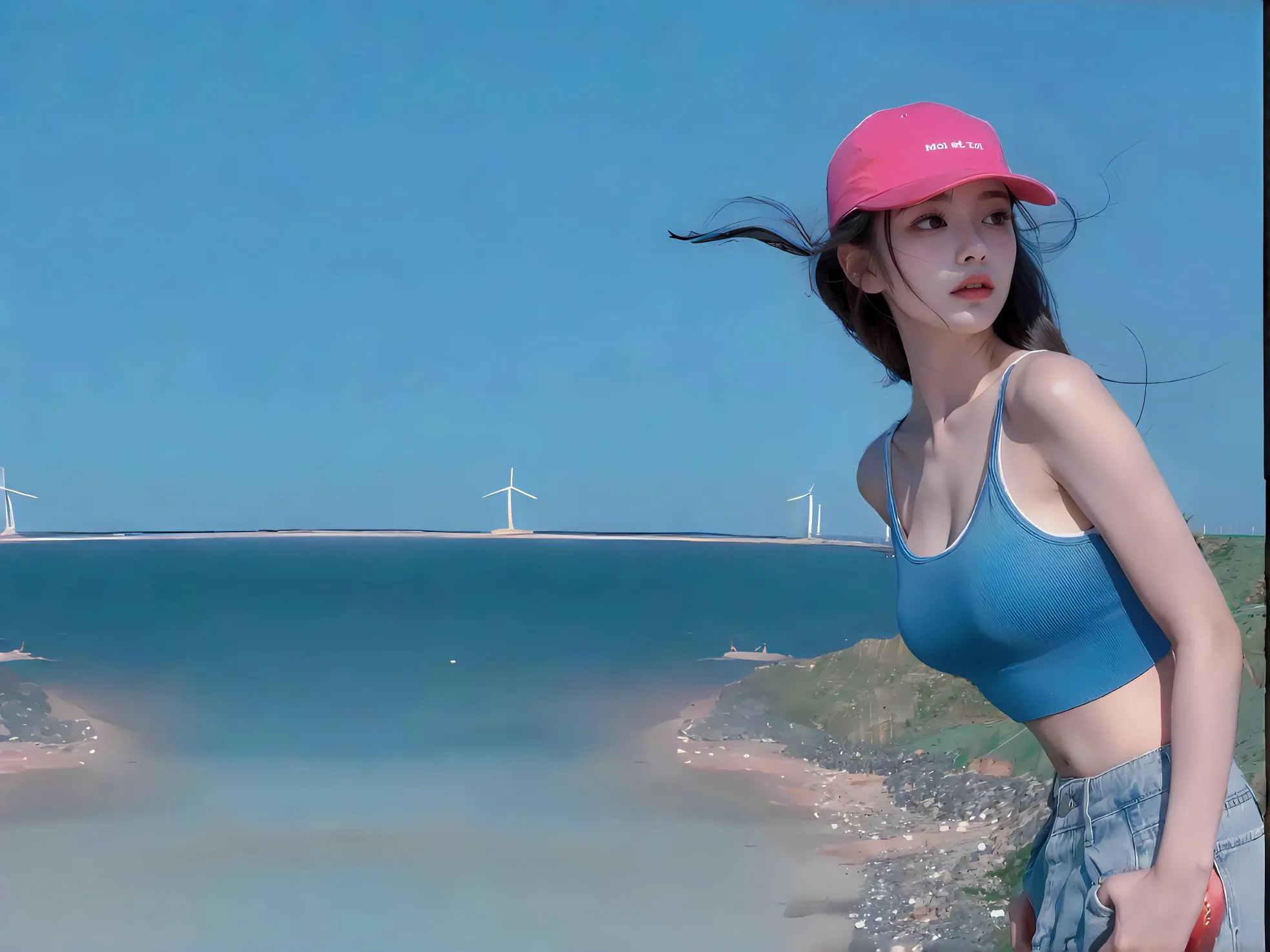 美女 氛围感 唯美 海边 壁纸预览