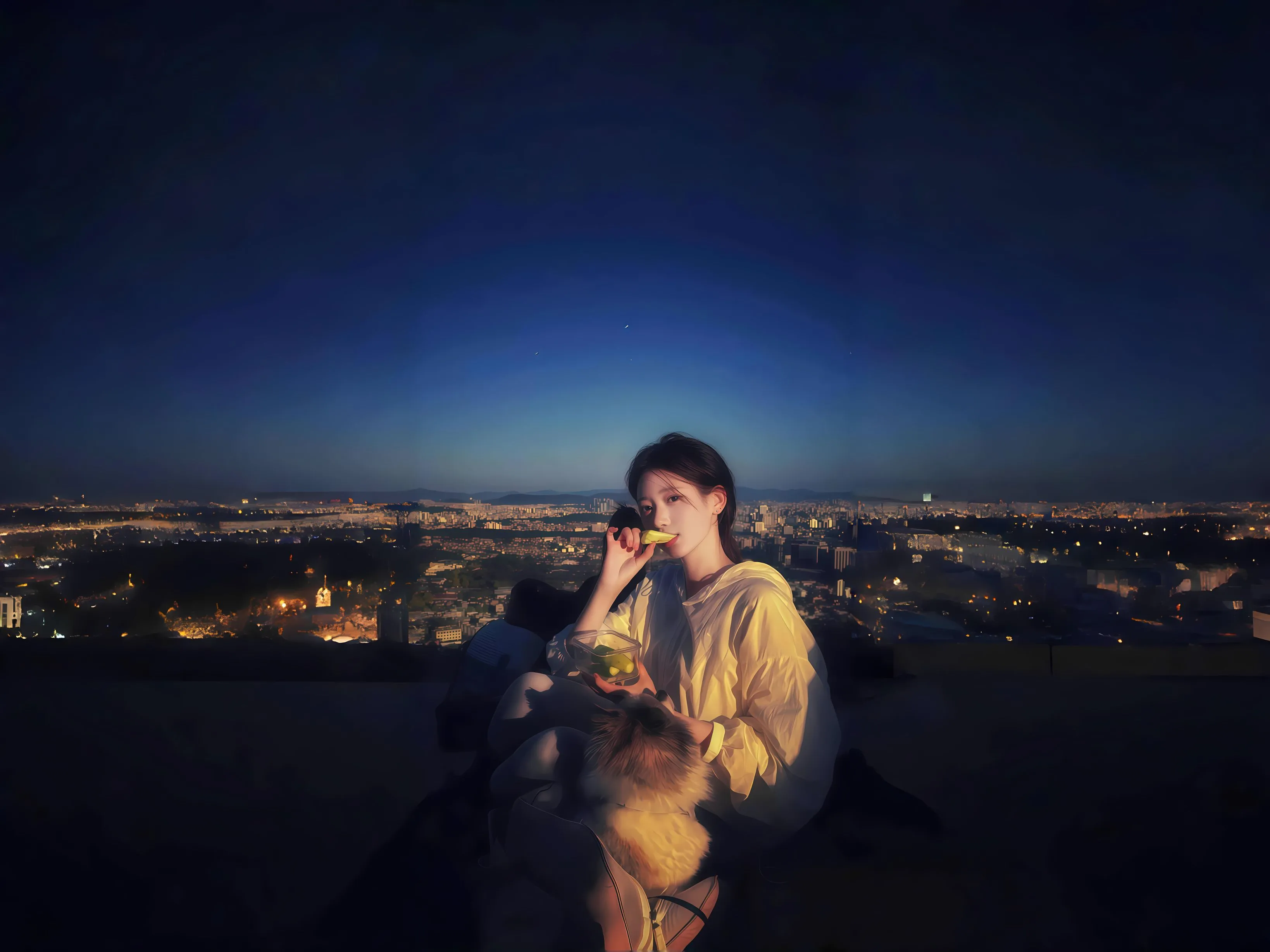 美女 氛围感 唯美 夜晚 壁纸预览