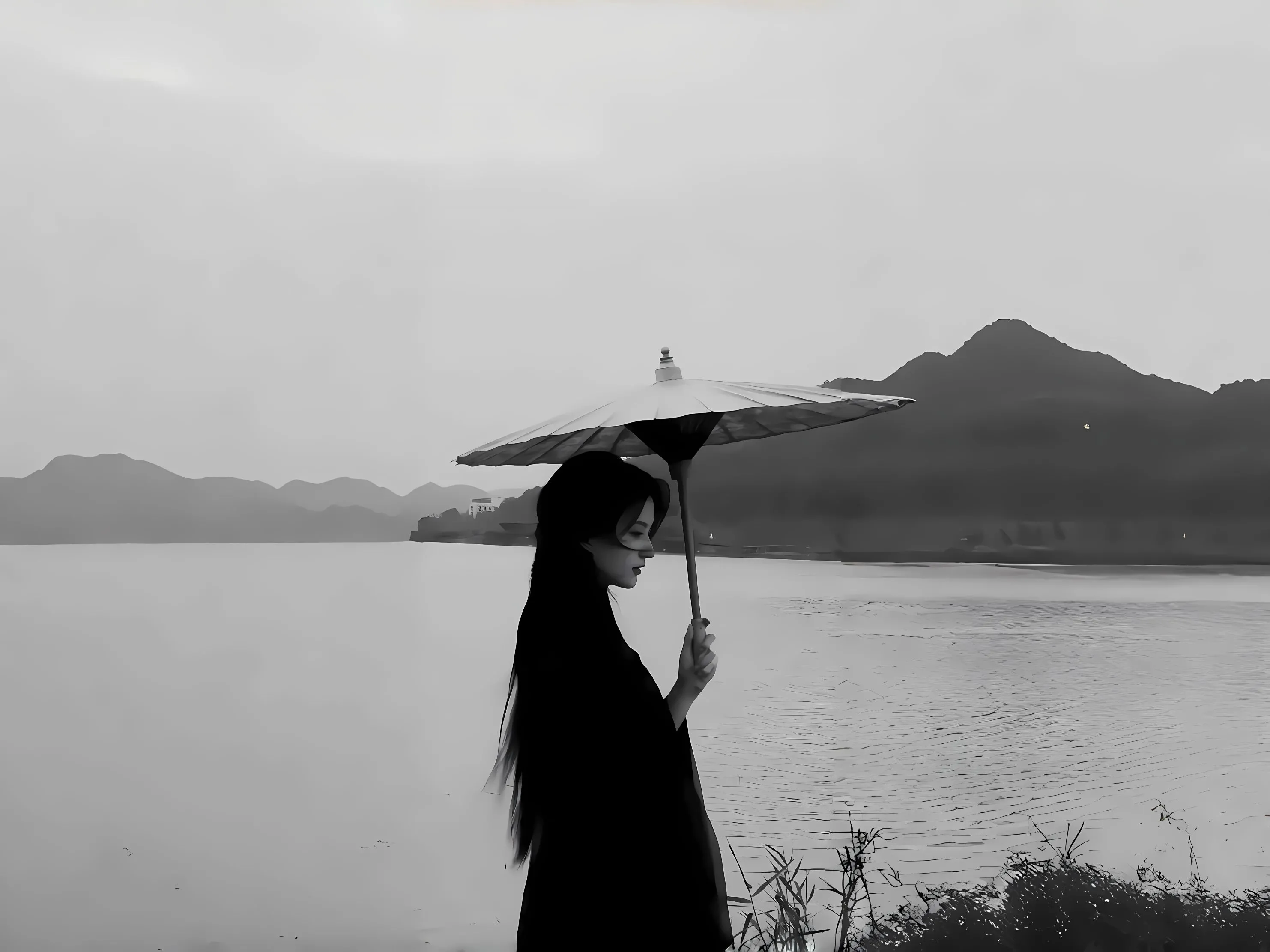 美女 唯美 氛围感 海边 壁纸预览