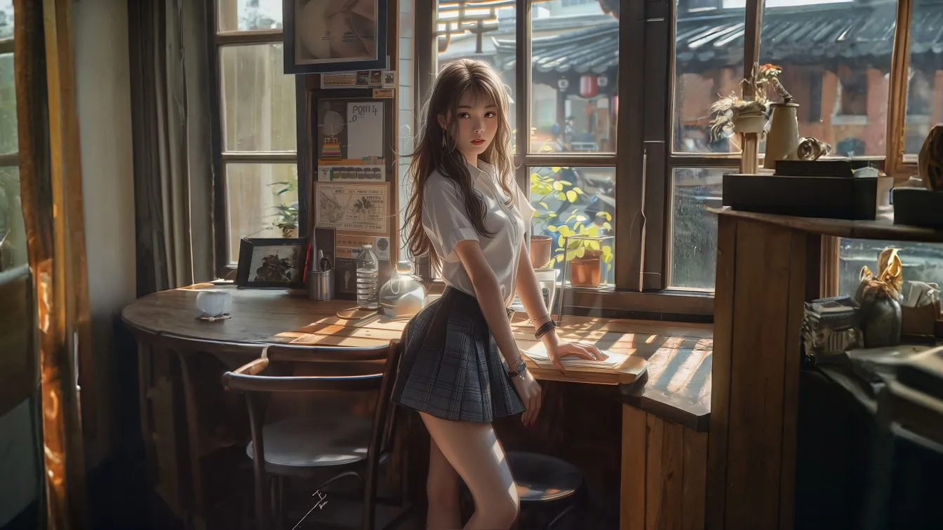 动漫 JK制服少女 性感 壁纸预览