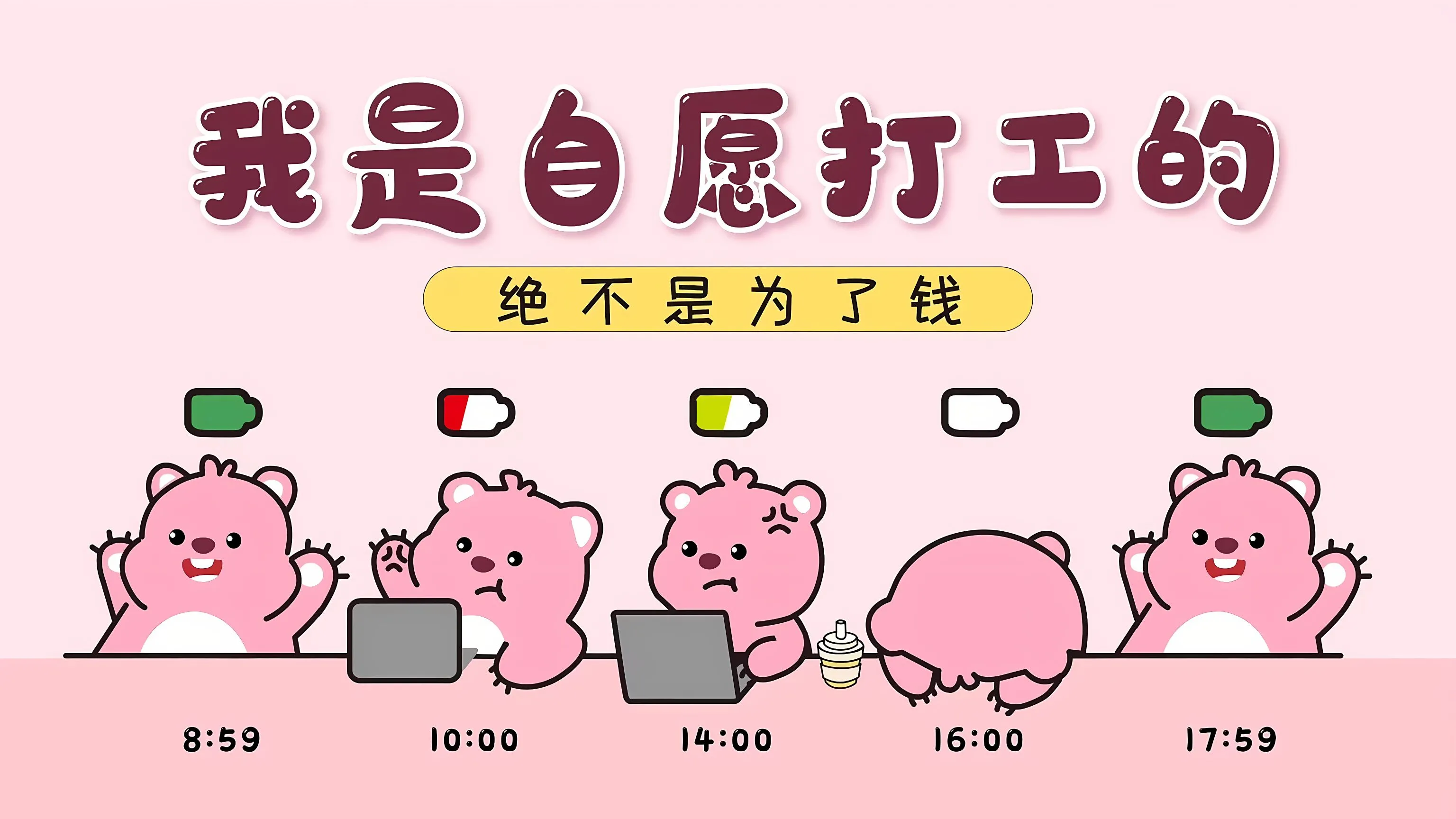 卡通 loppy;小海狸 打工人 可爱 壁纸预览