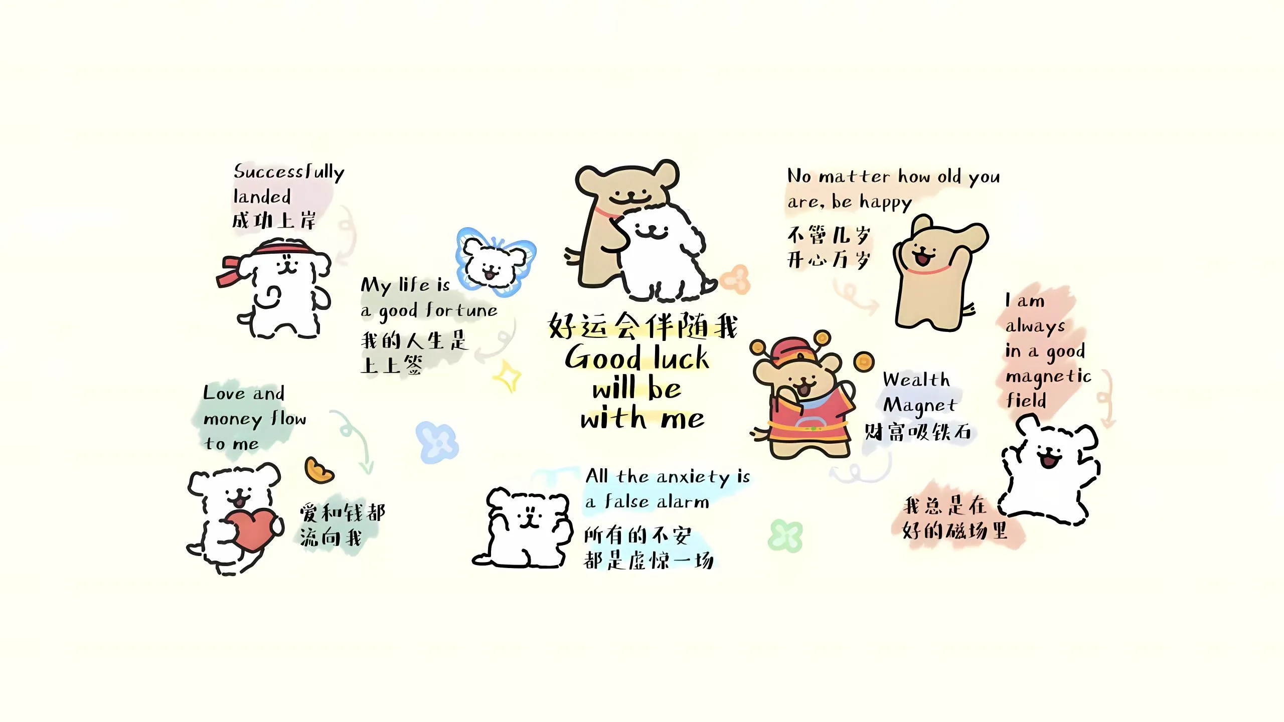 可爱 卡通 线条小狗 壁纸预览