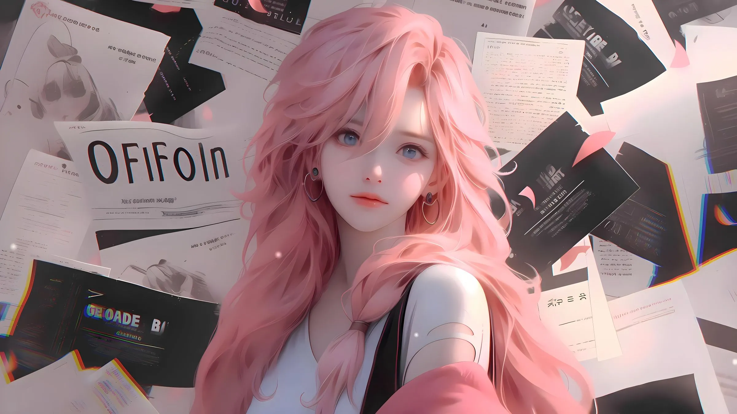 动漫 粉发少女 甜妹 甜美少女 壁纸预览