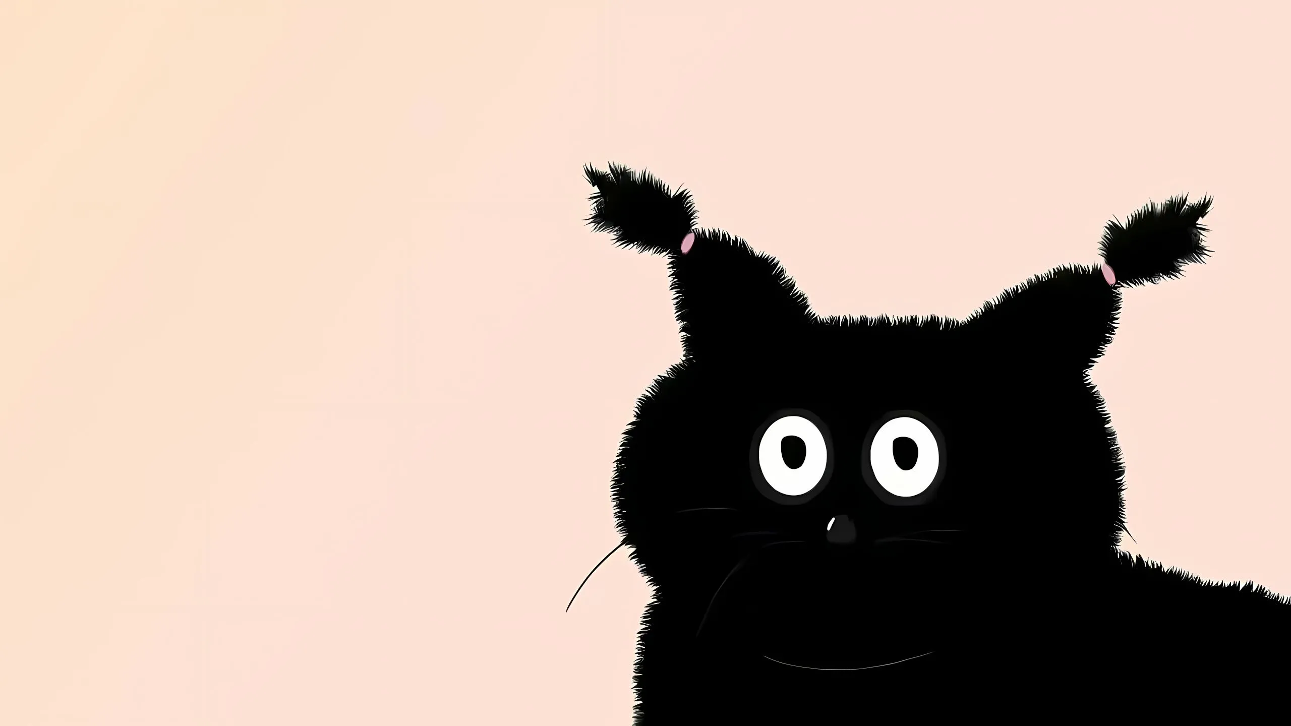 可爱 小黑猫 卡通 壁纸预览