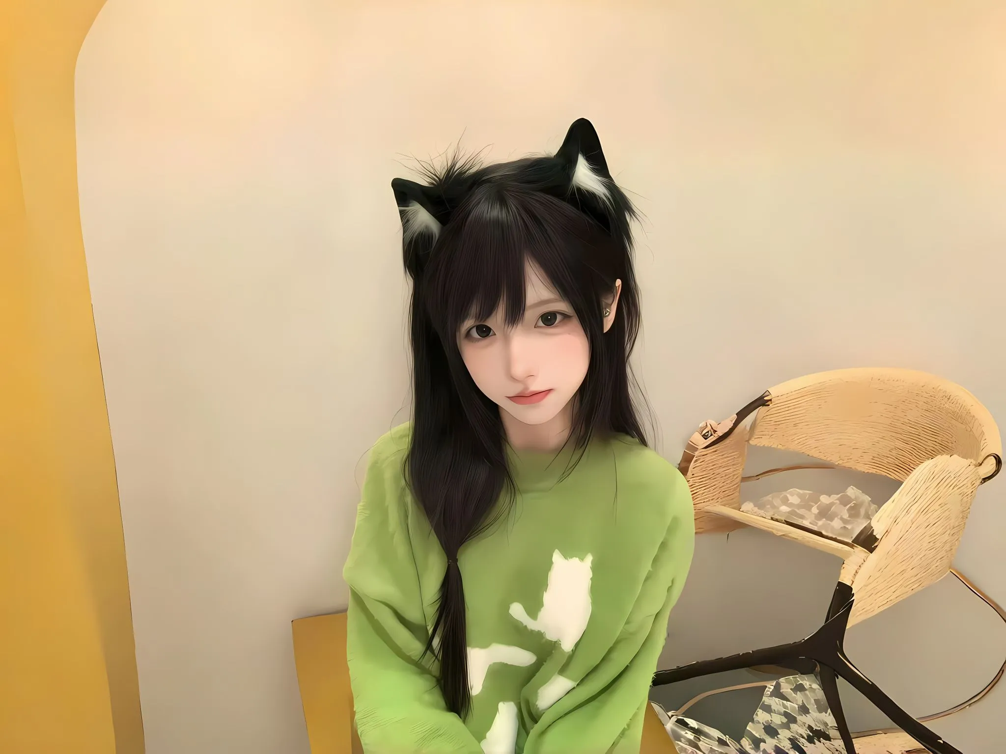 美女 高颜值 氛围感 猫耳少女 壁纸预览