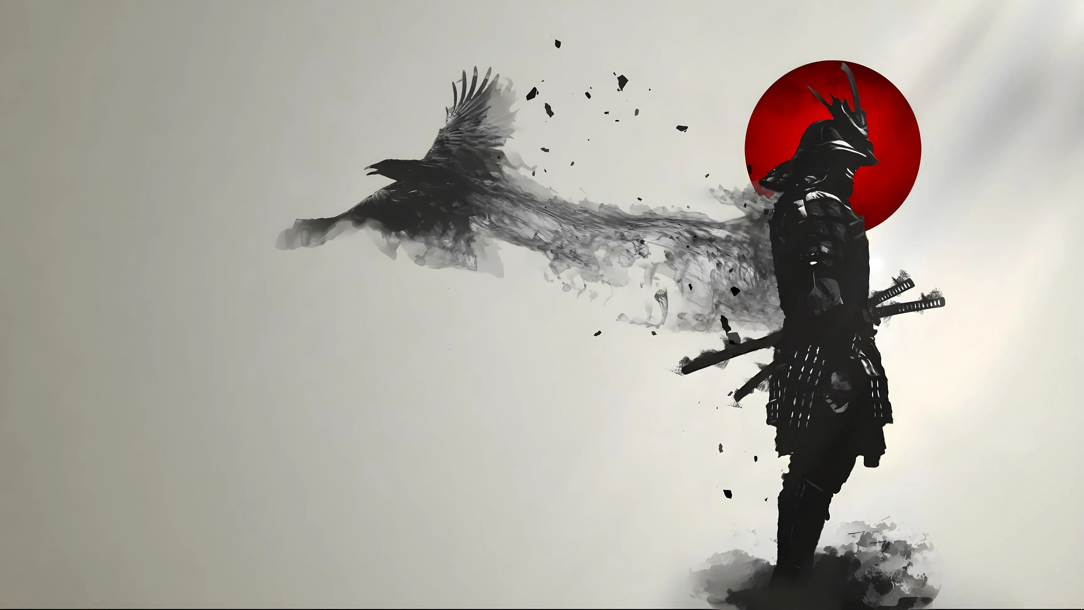 插画 水墨画 武士 壁纸预览
