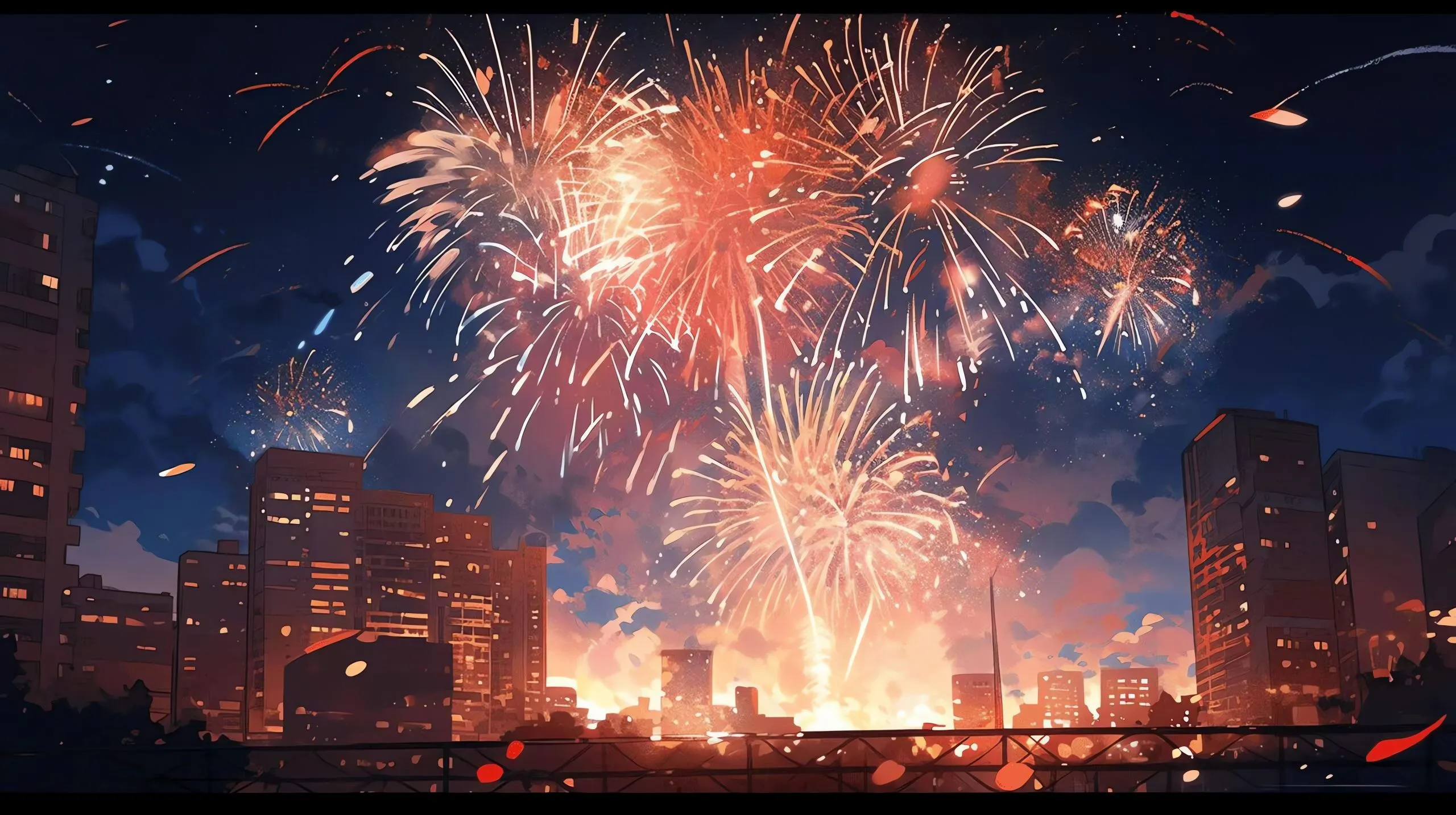 ins风 氛围感 烟花 新年 壁纸预览