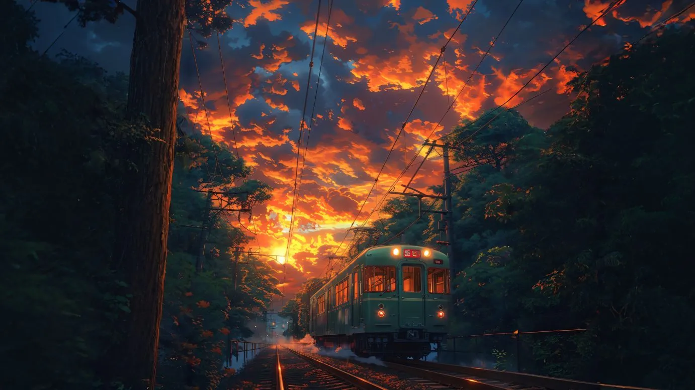 动漫 治愈 夕阳 动漫场景 壁纸预览