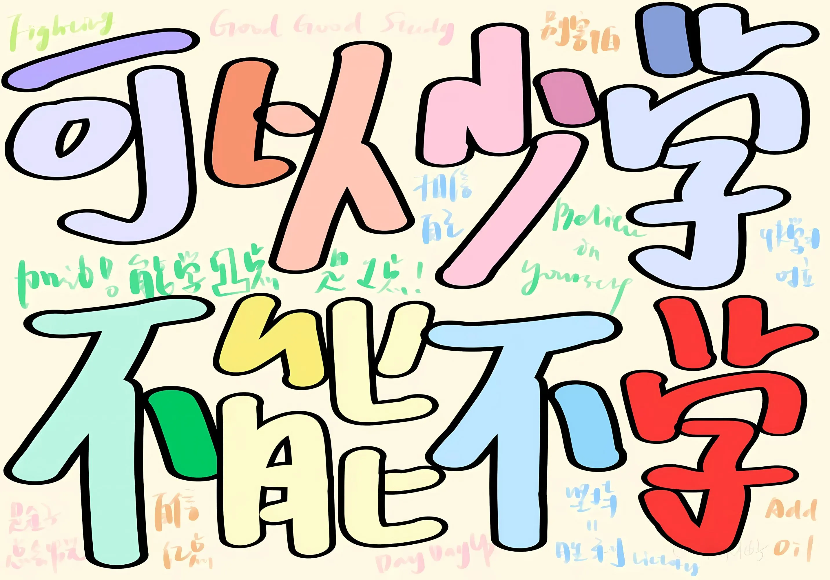 励志 文字 好好学习 壁纸预览