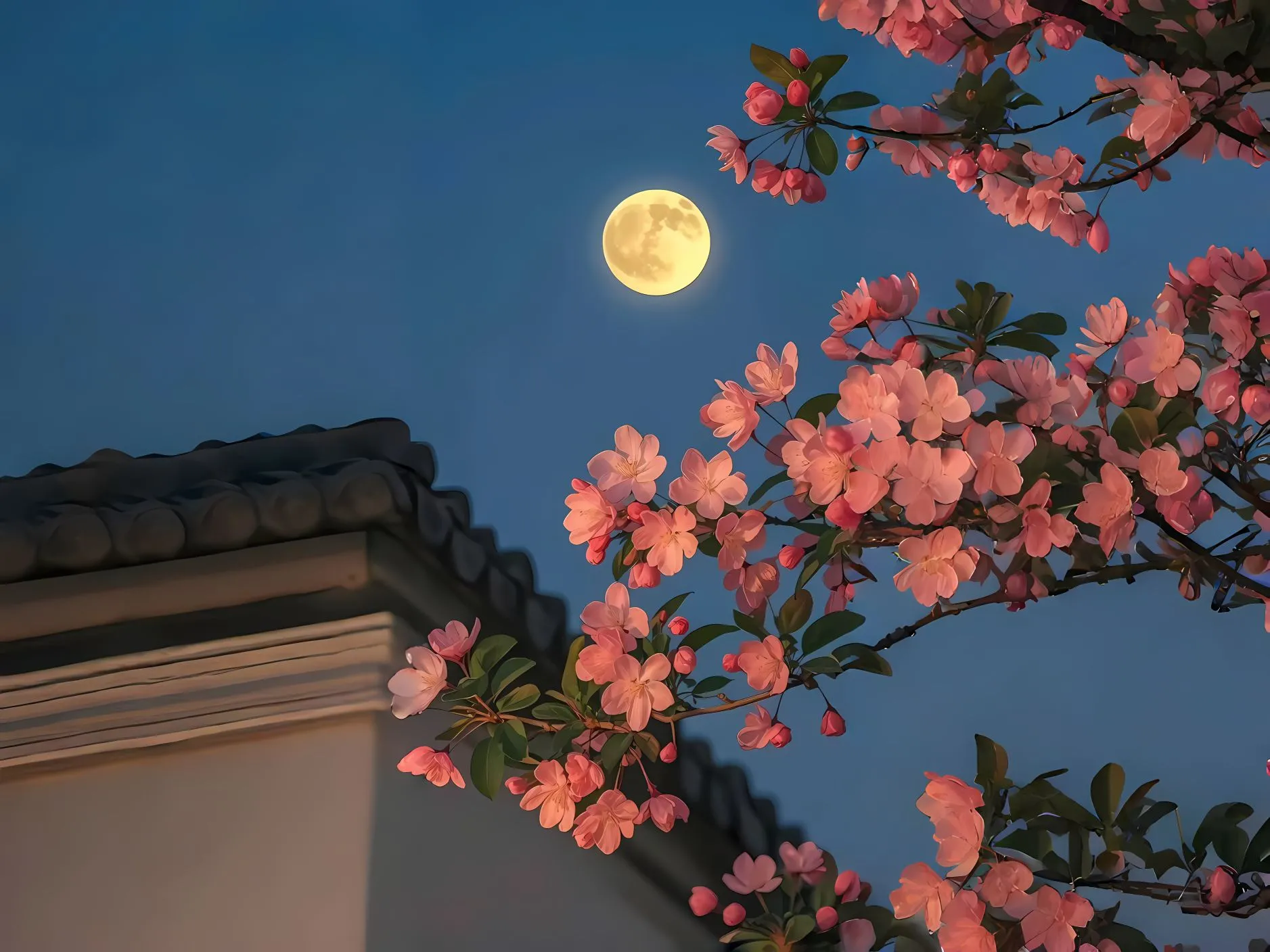 植物 月下花 浪漫 夜晚 壁纸预览