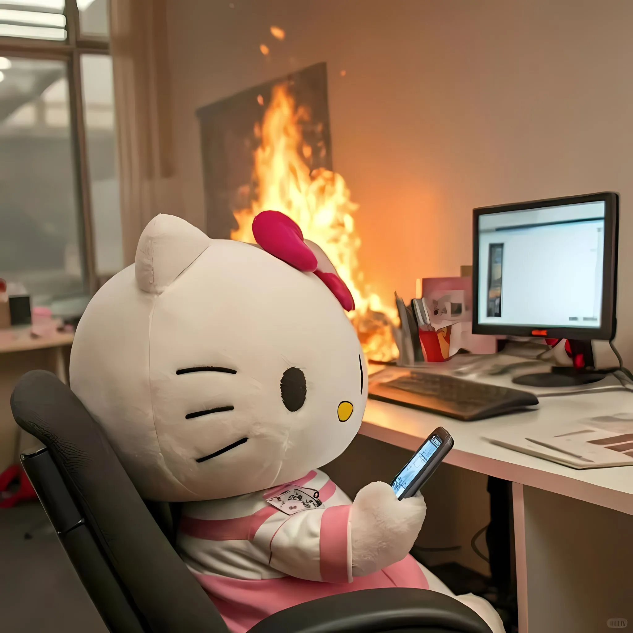 可爱 helloKitty 发疯 打工人 壁纸预览