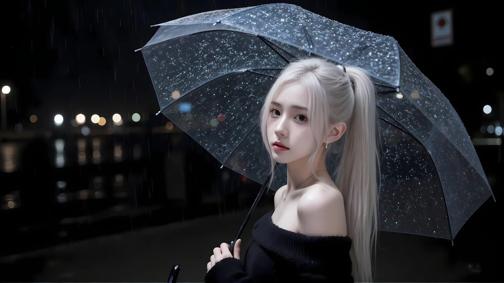 美女 高颜值 氛围感 撑伞少女 壁纸预览