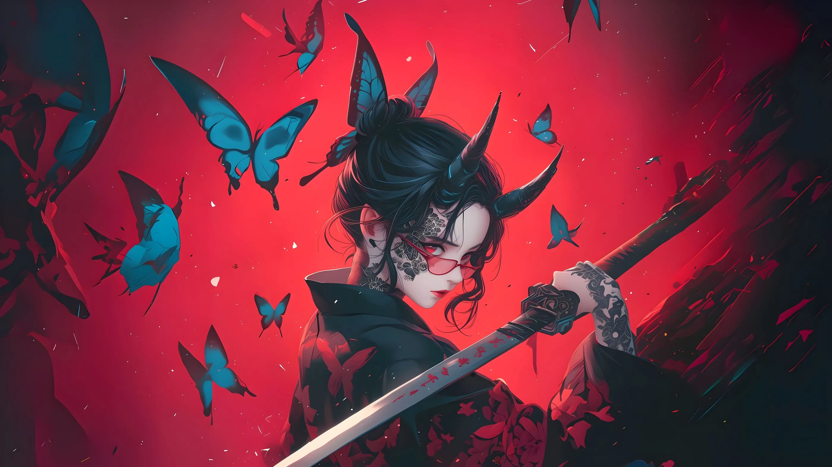 动漫 红色 小魔女 壁纸预览