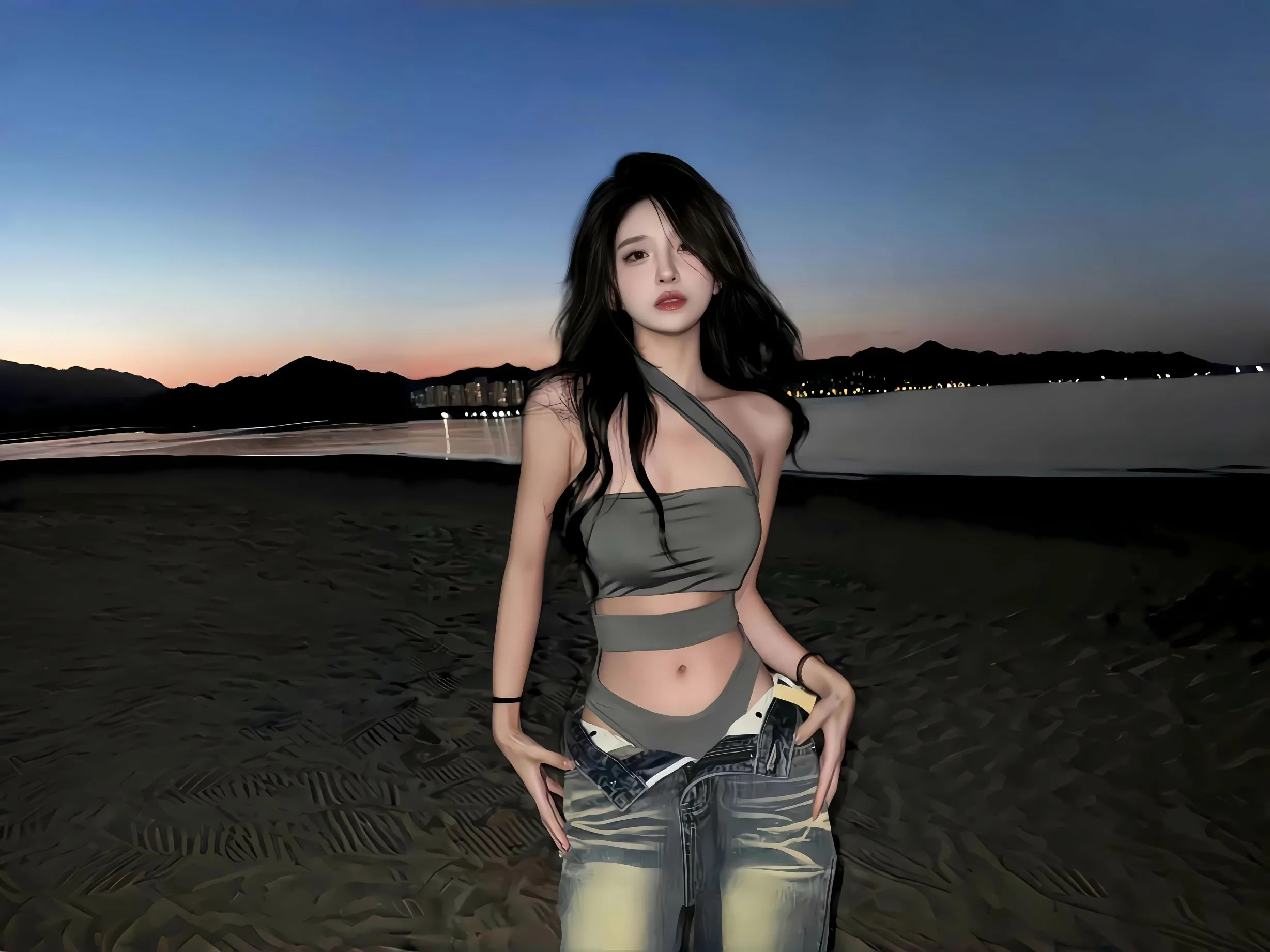 美女 海边 性感 壁纸预览